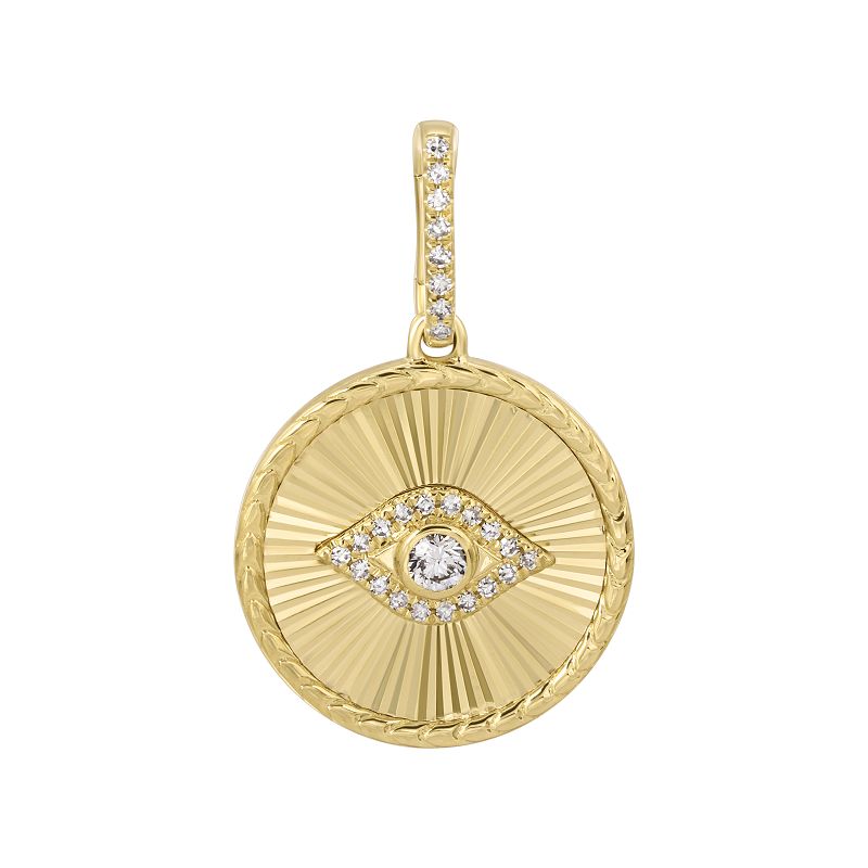 Fluted Evil Eye Charm