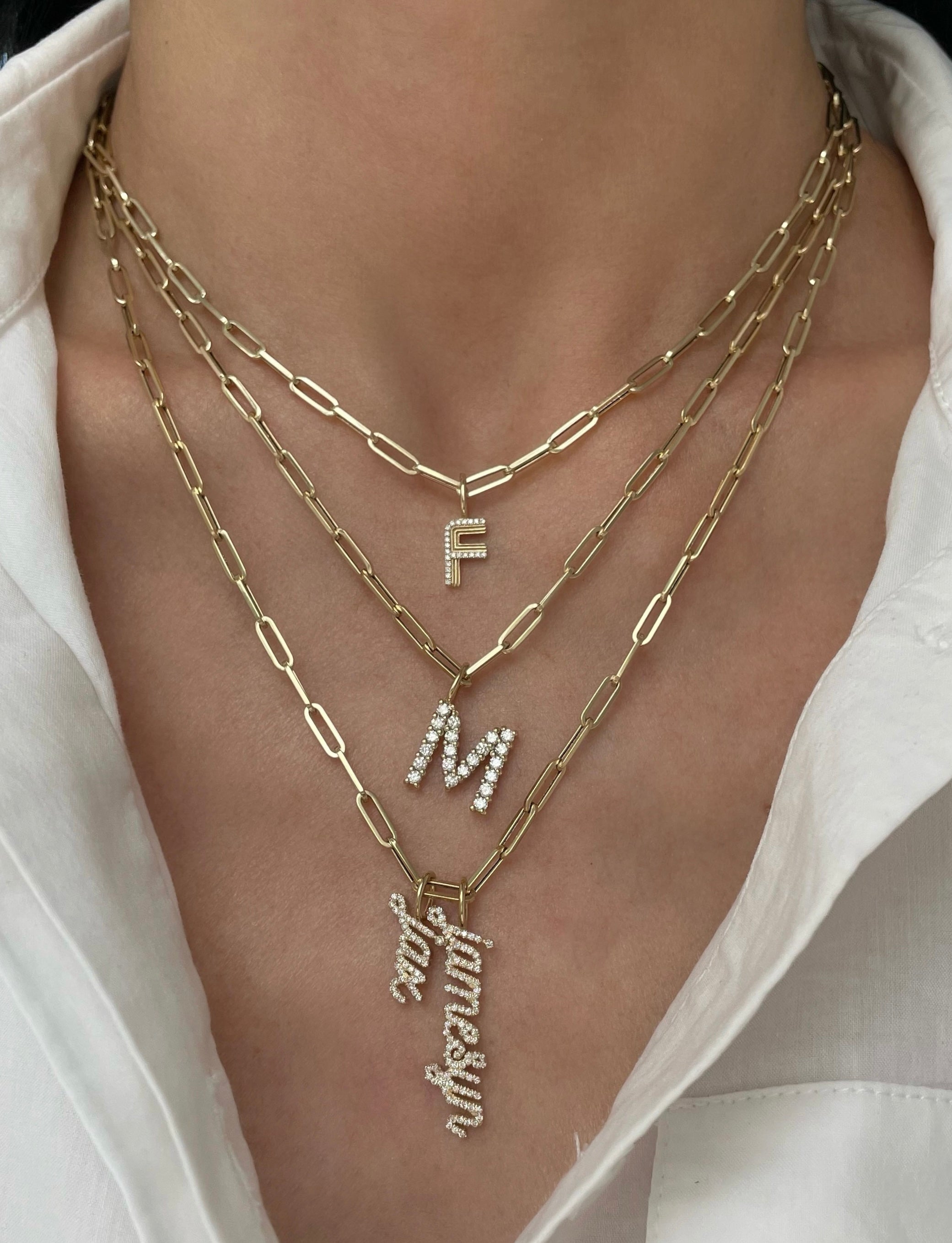 Medium 14K Gold Paper Clip Chain