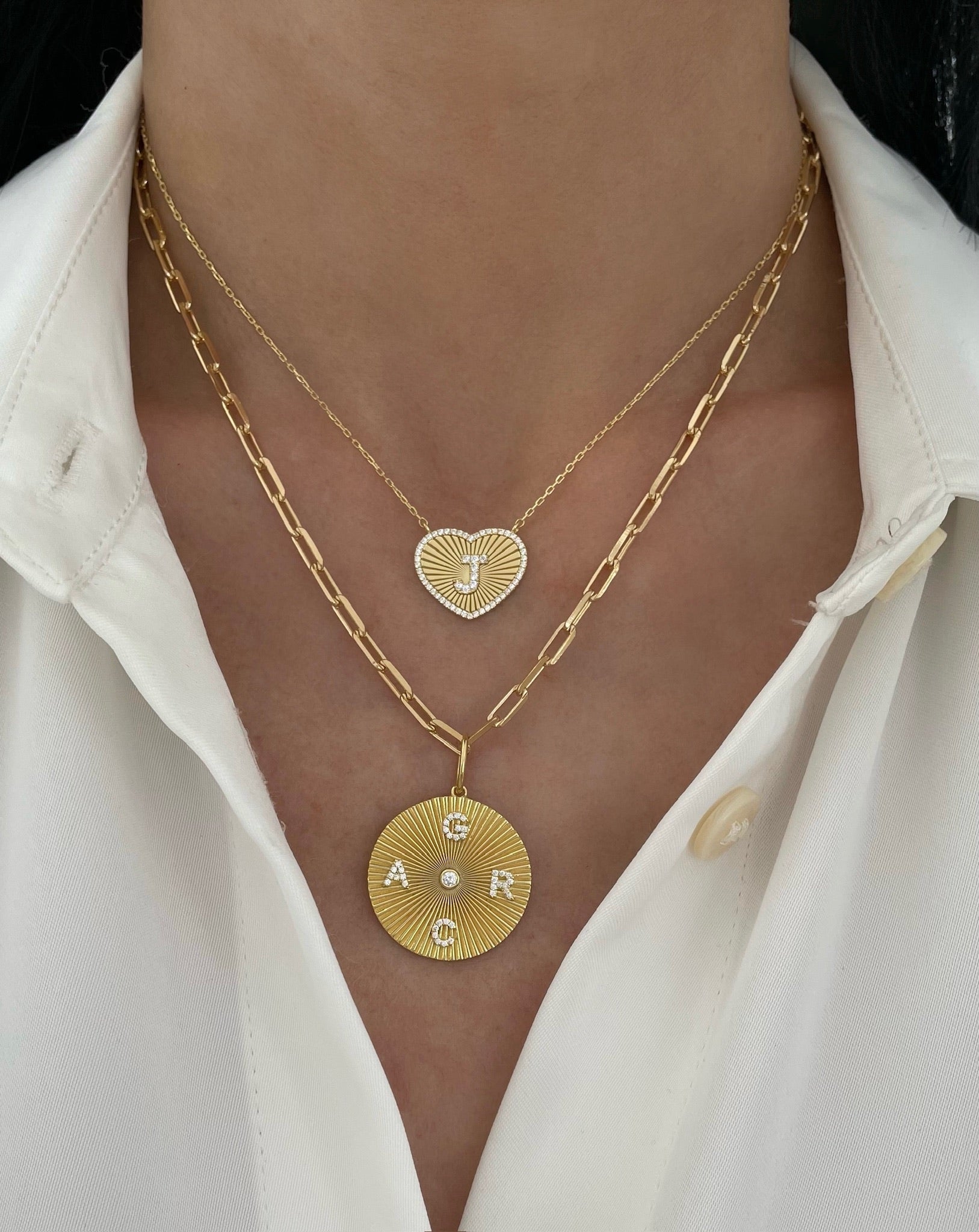 Large Medallion Charm - Gold Plated