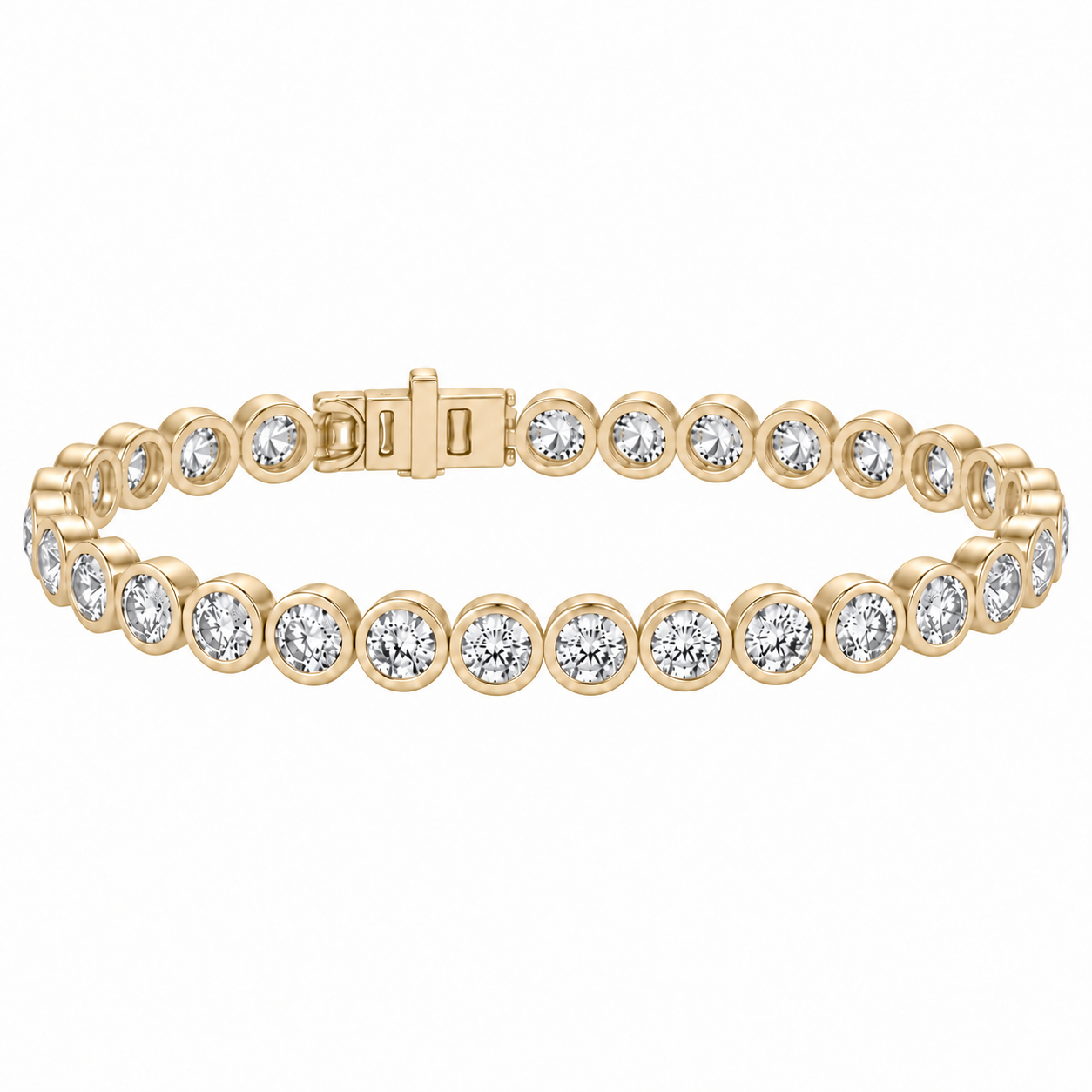 Bezel Set Round Lab Diamond Tennis Bracelet
