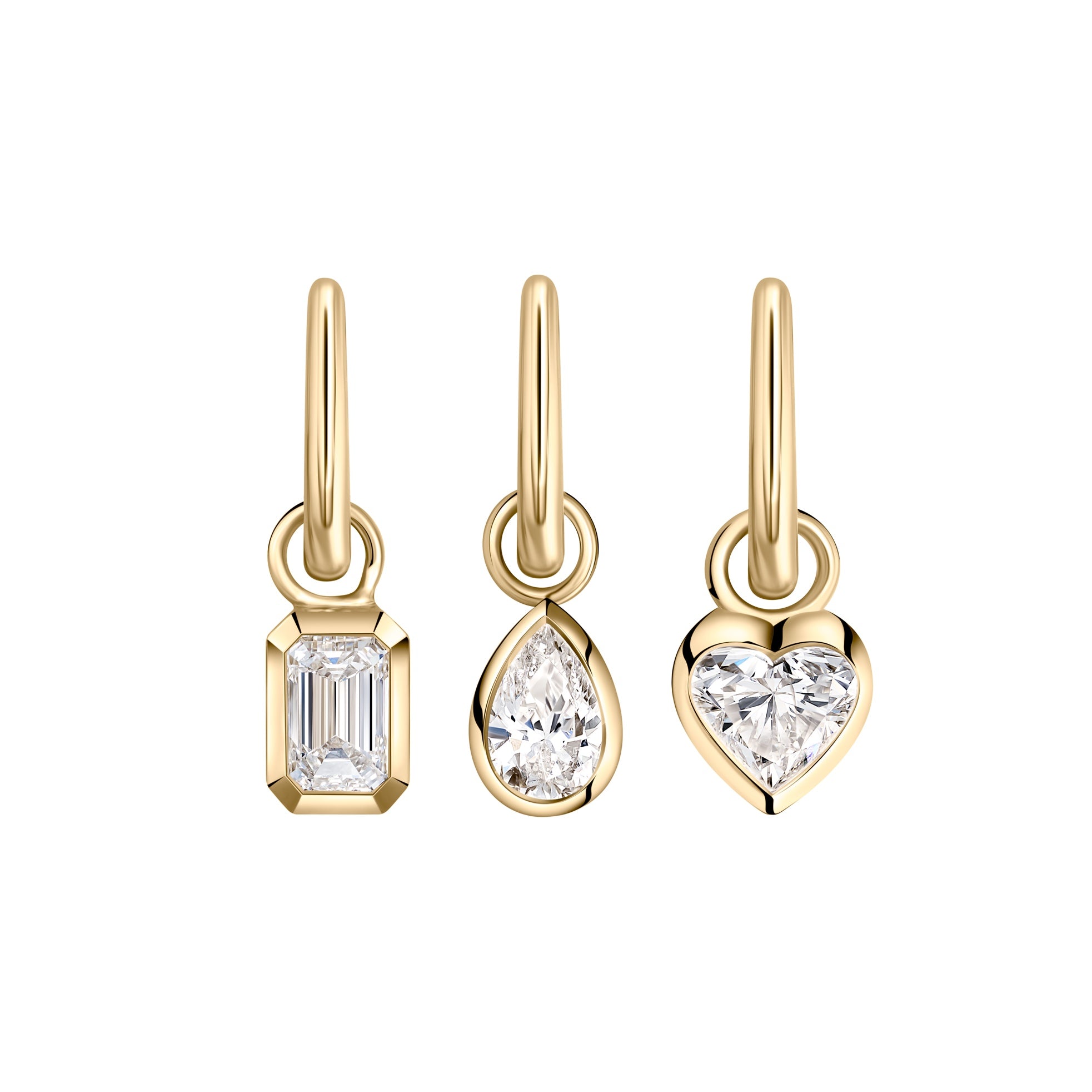Bezel Set Diamond Drop Charm