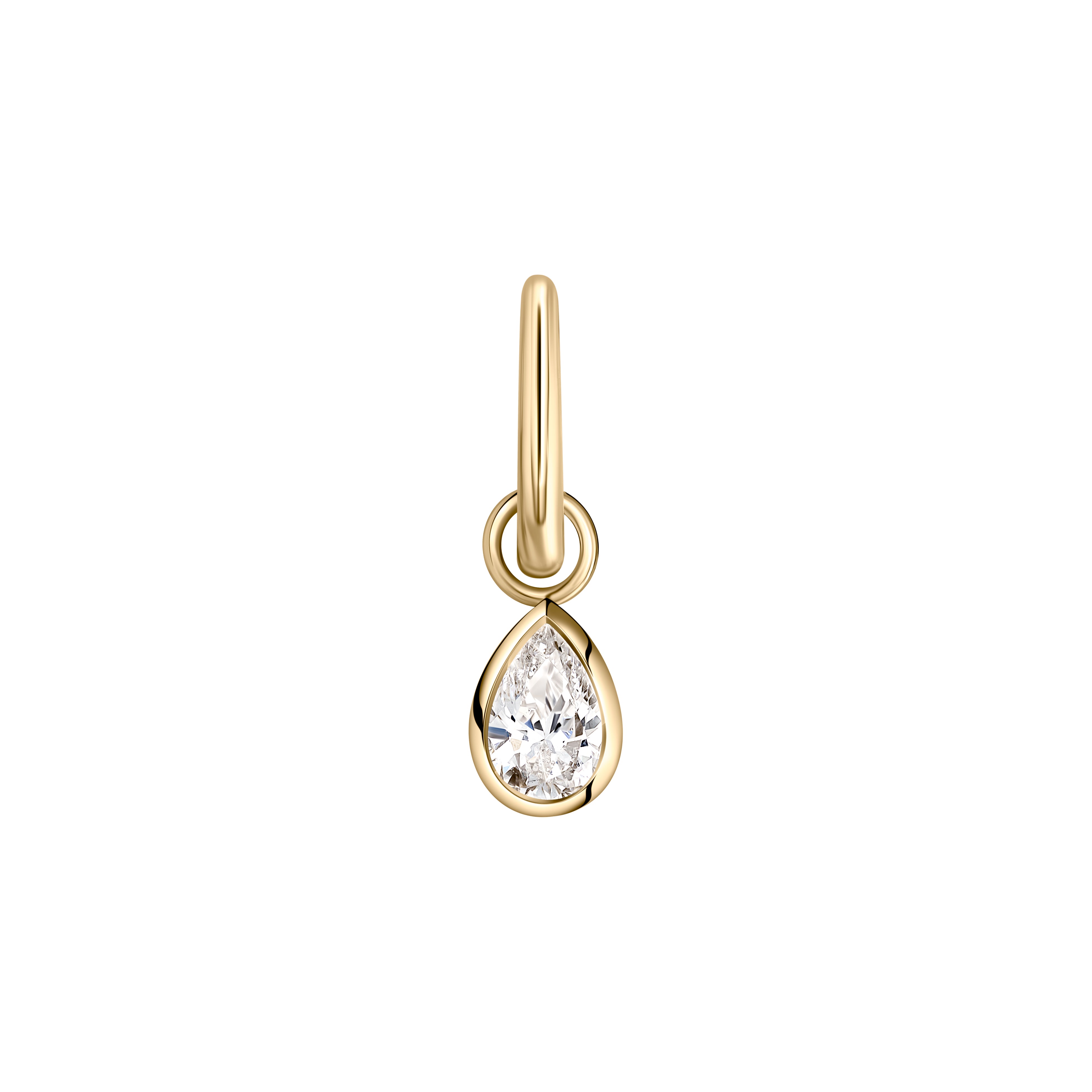 Bezel Set Diamond Drop Charm