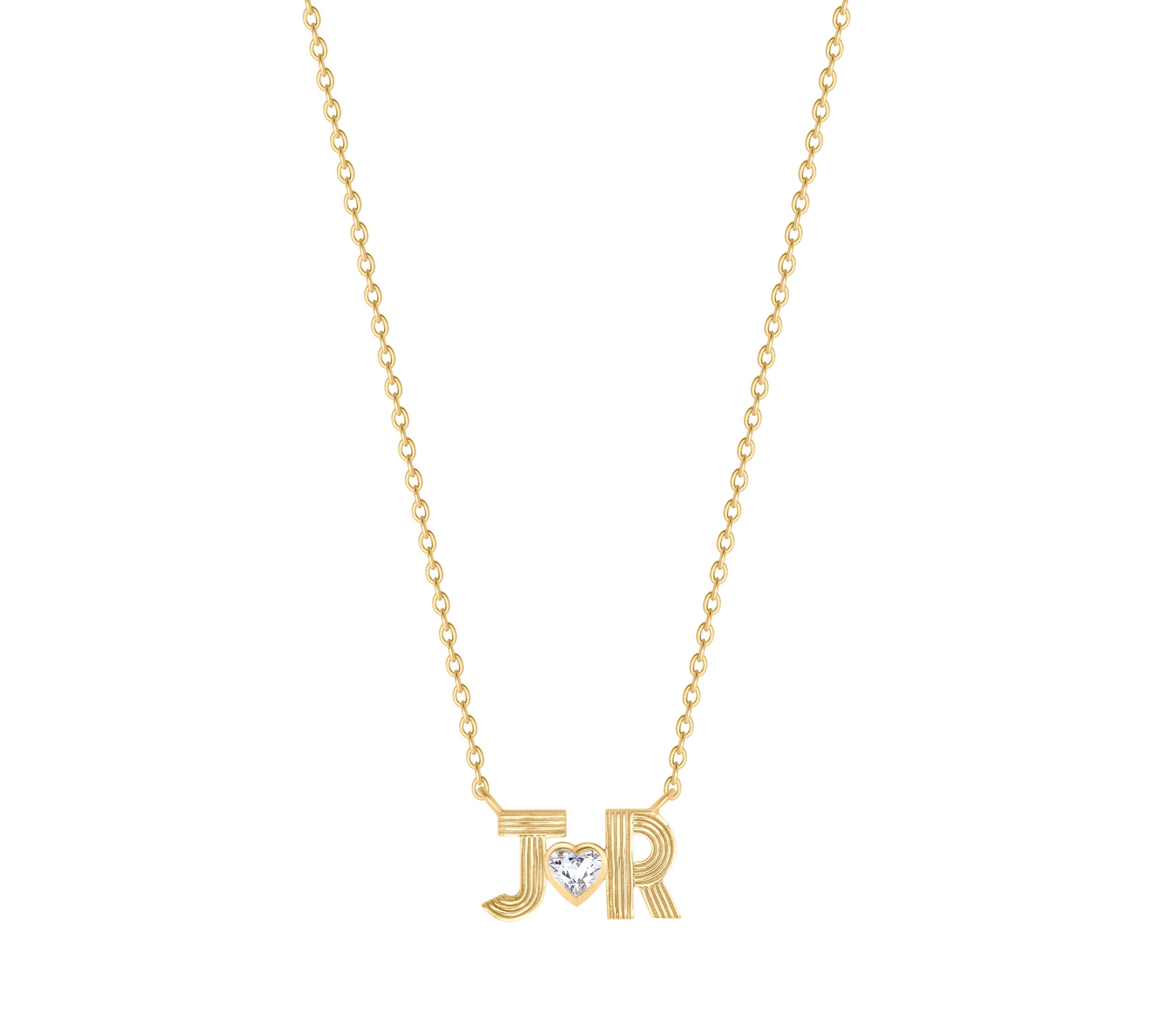 Retro Initials Love Necklace