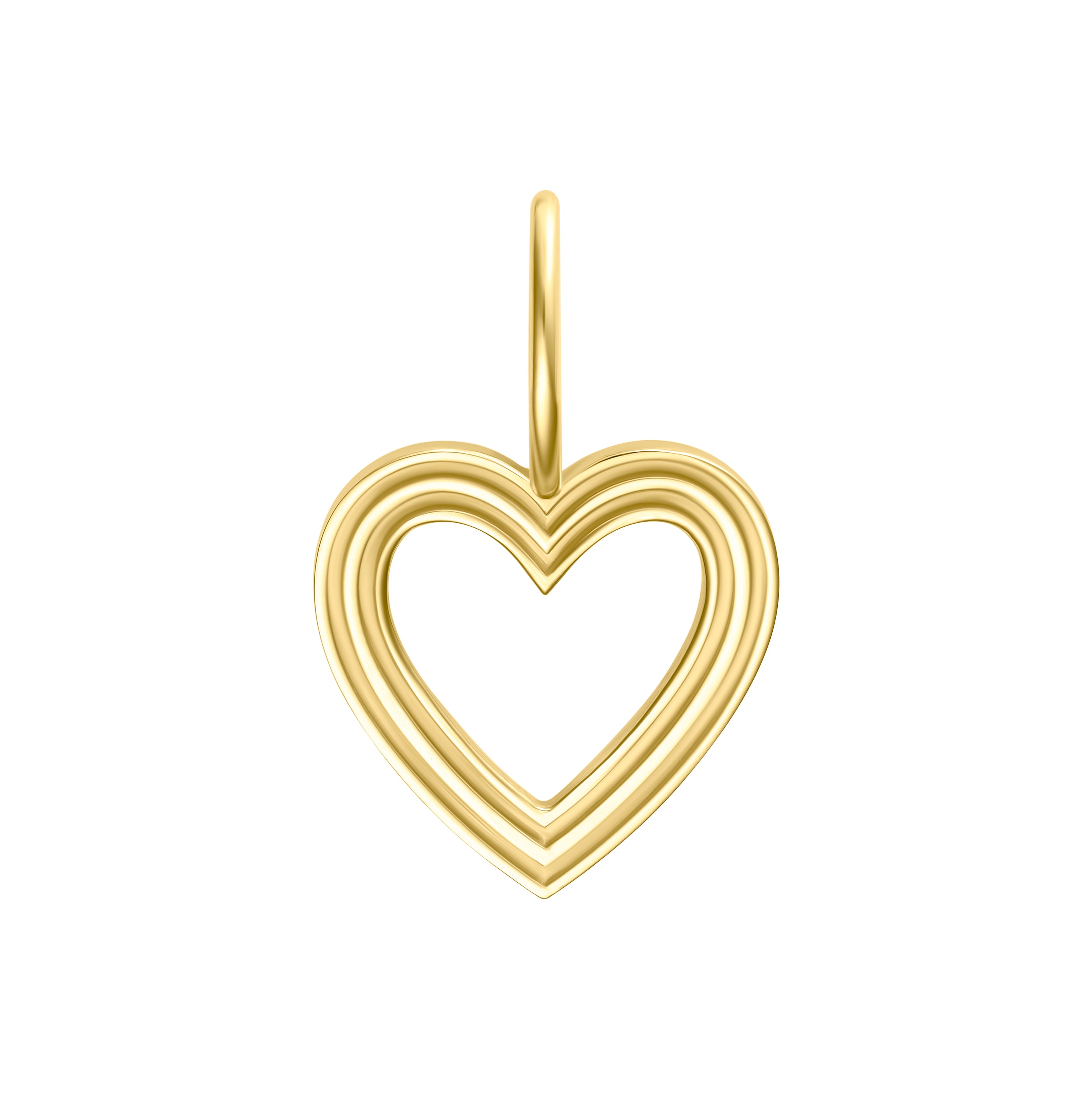 Retro Fluted Heart Charm