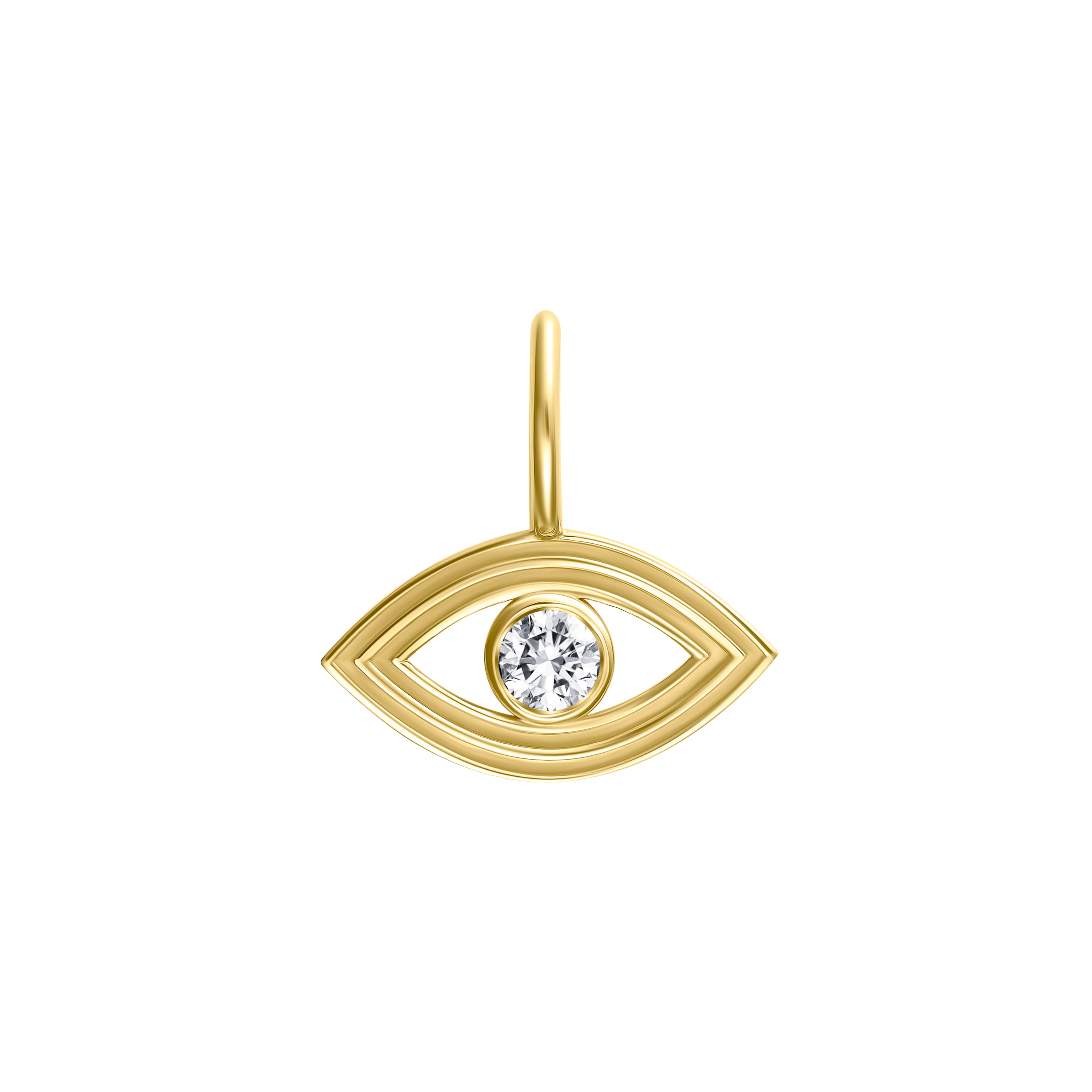 Retro Fluted Evil Eye Charm