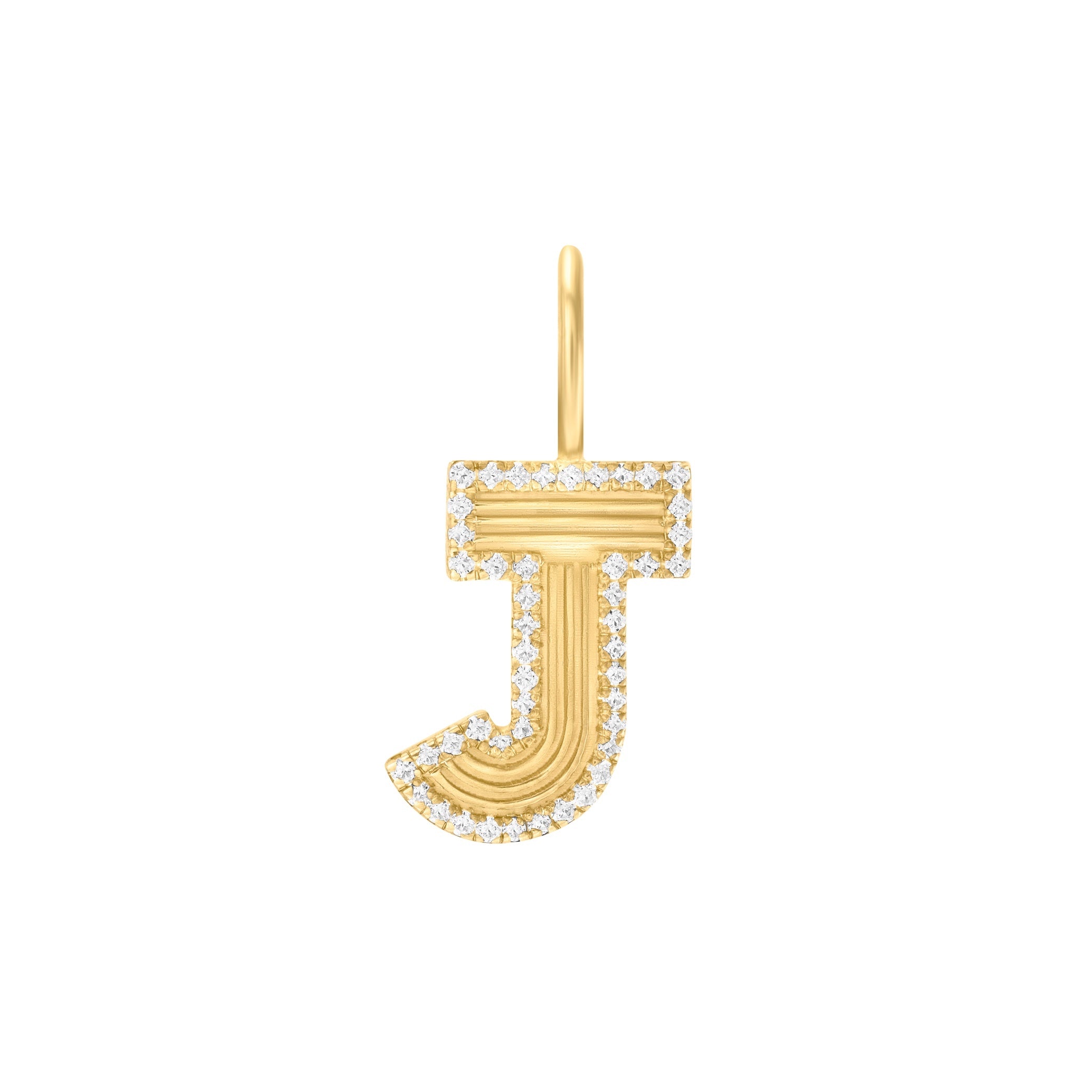 Diamond Outlined Retro Fluted Letter