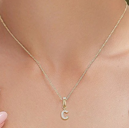 Mini Diamond Letter Charm