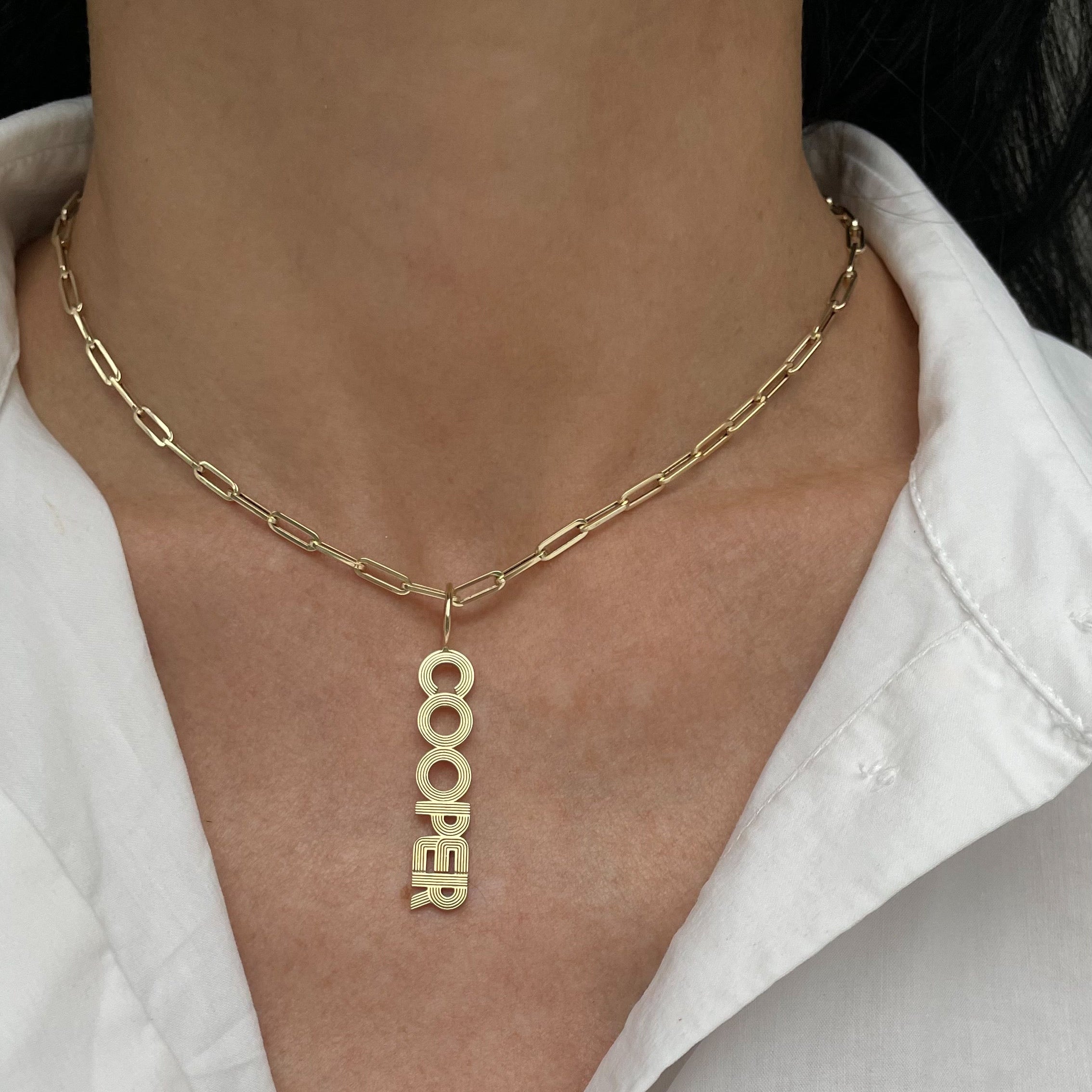 Retro Fluted Name/Word Charm