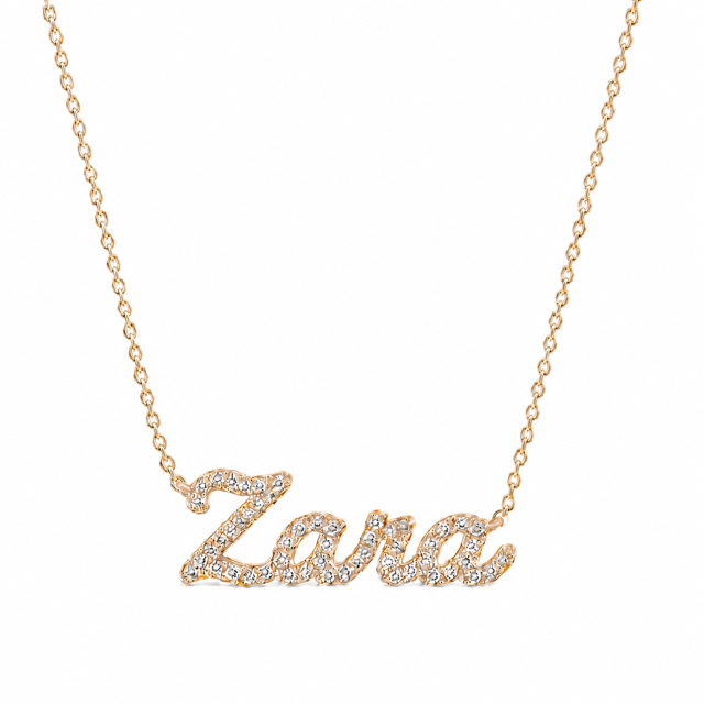 Small Script Diamond Name Necklace - font #3