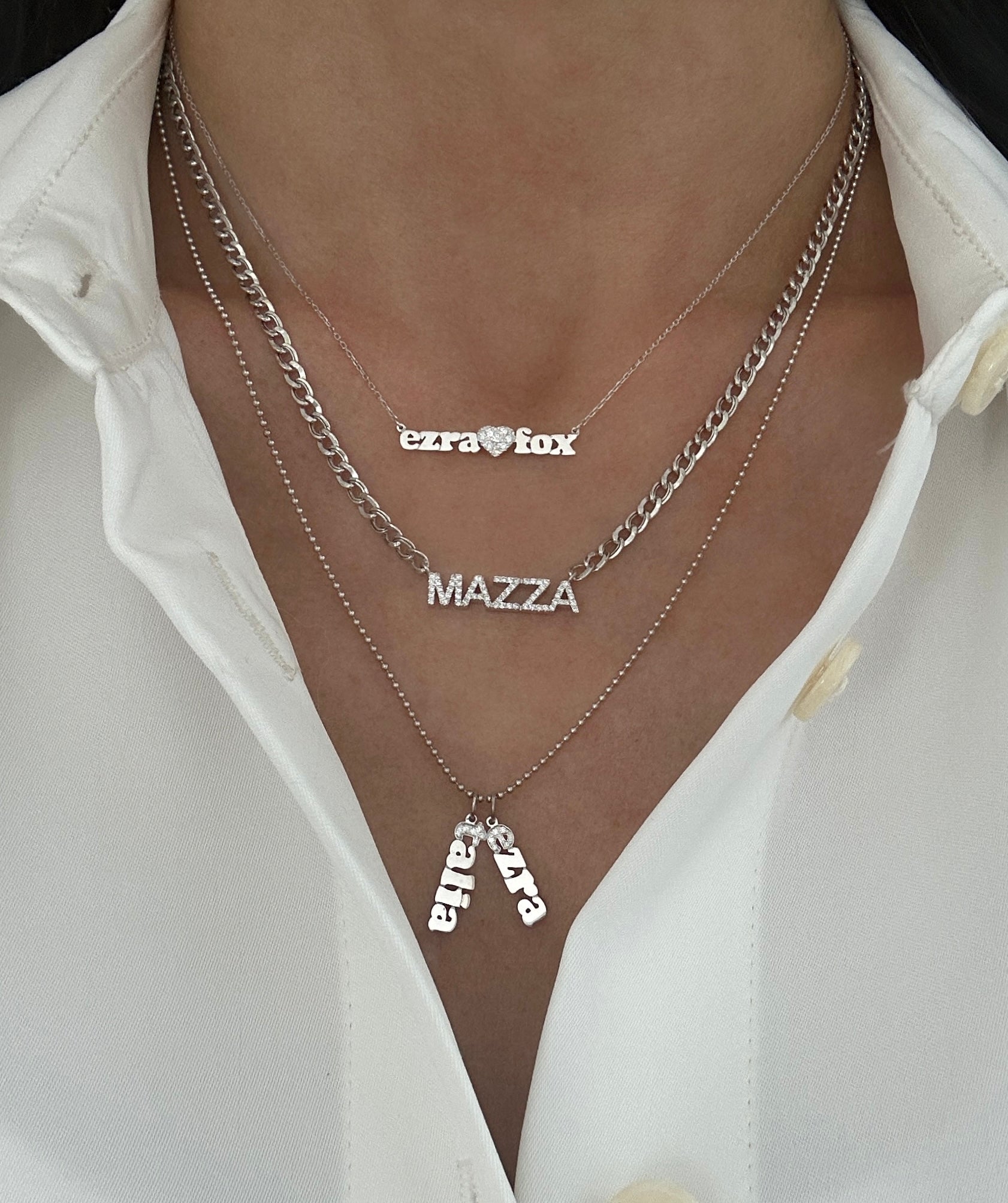 Small Cuban Link All Diamond Name Necklace