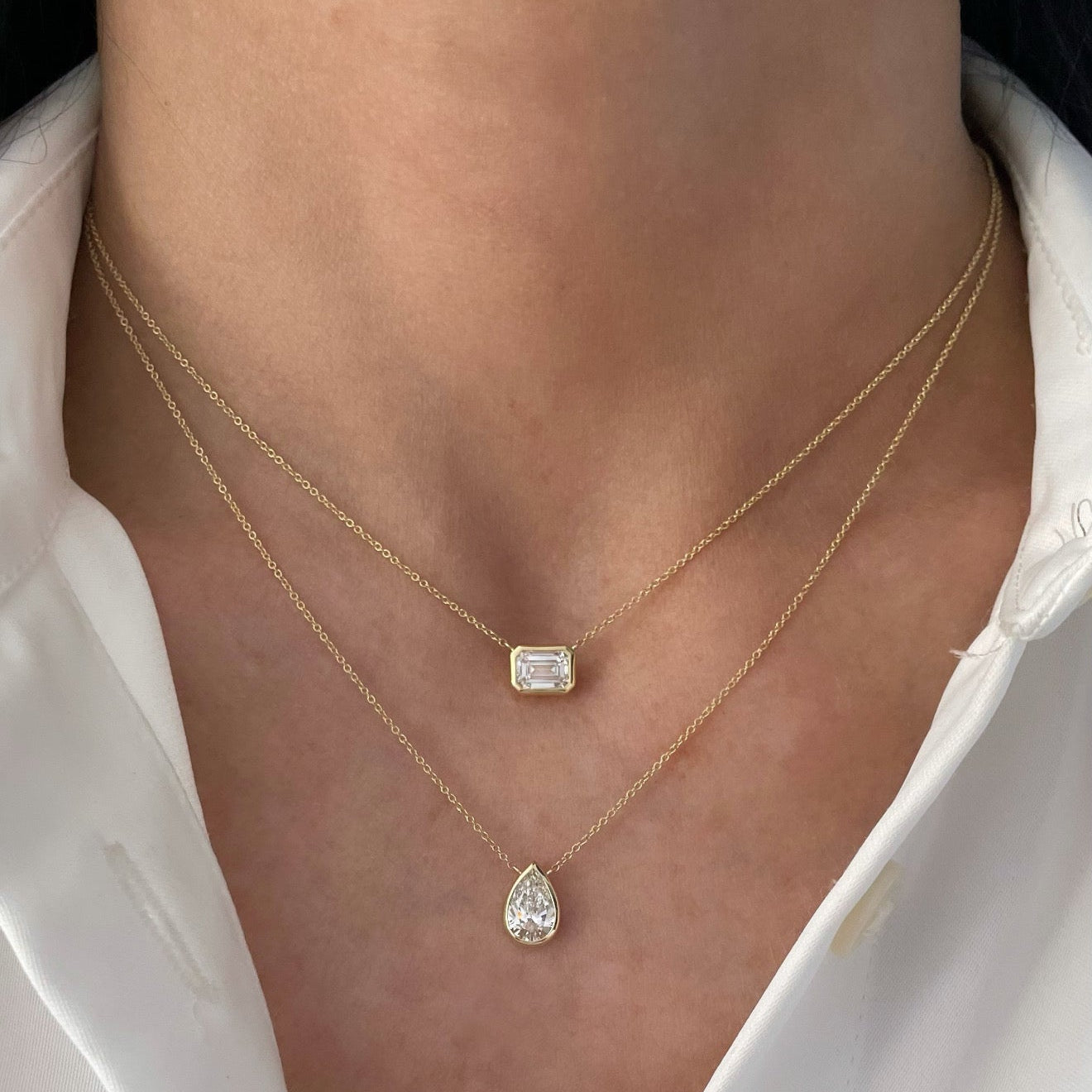 Lab Diamond Pendant Necklace