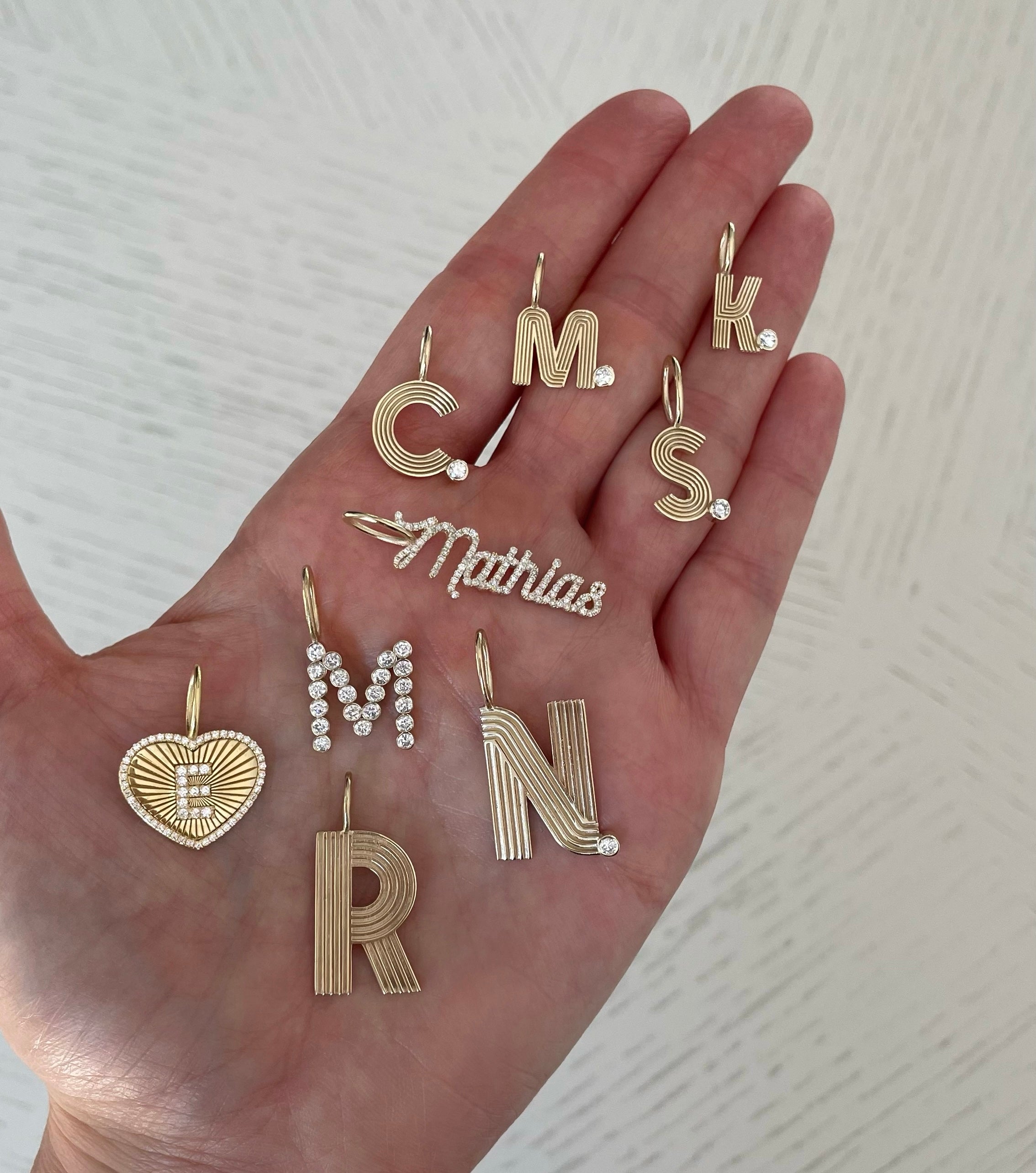 Diamond Script Name Charm