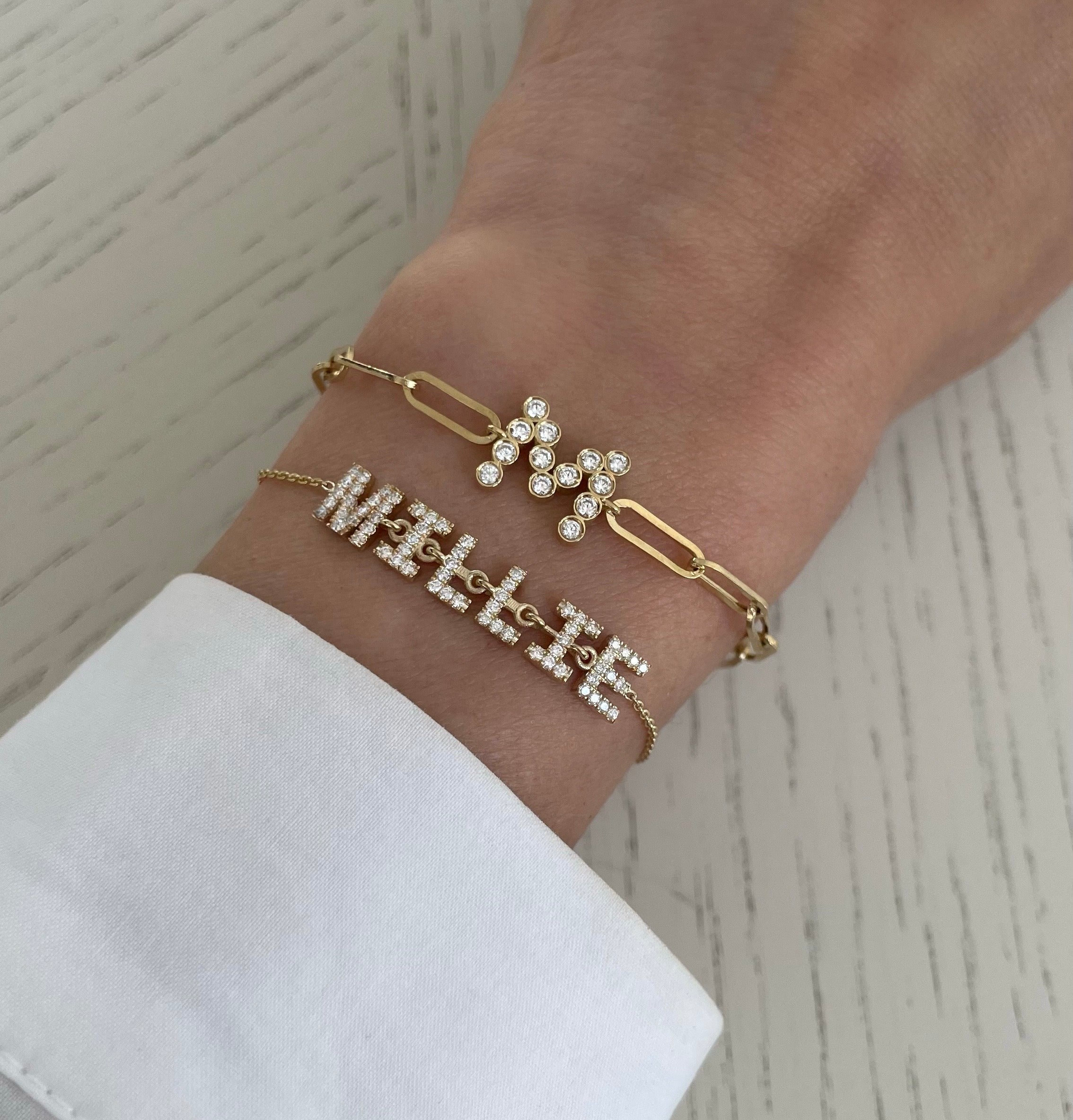 Small Diamond Letter/Number Bracelet