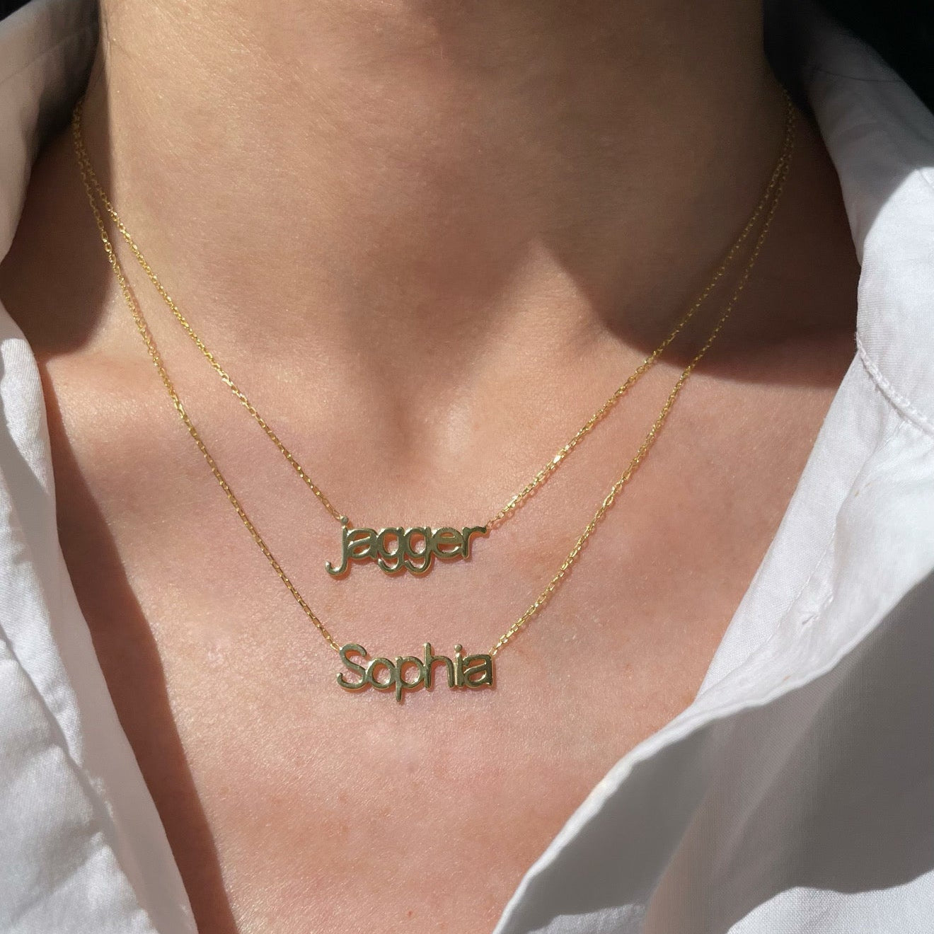 Modern Slim Name Necklace