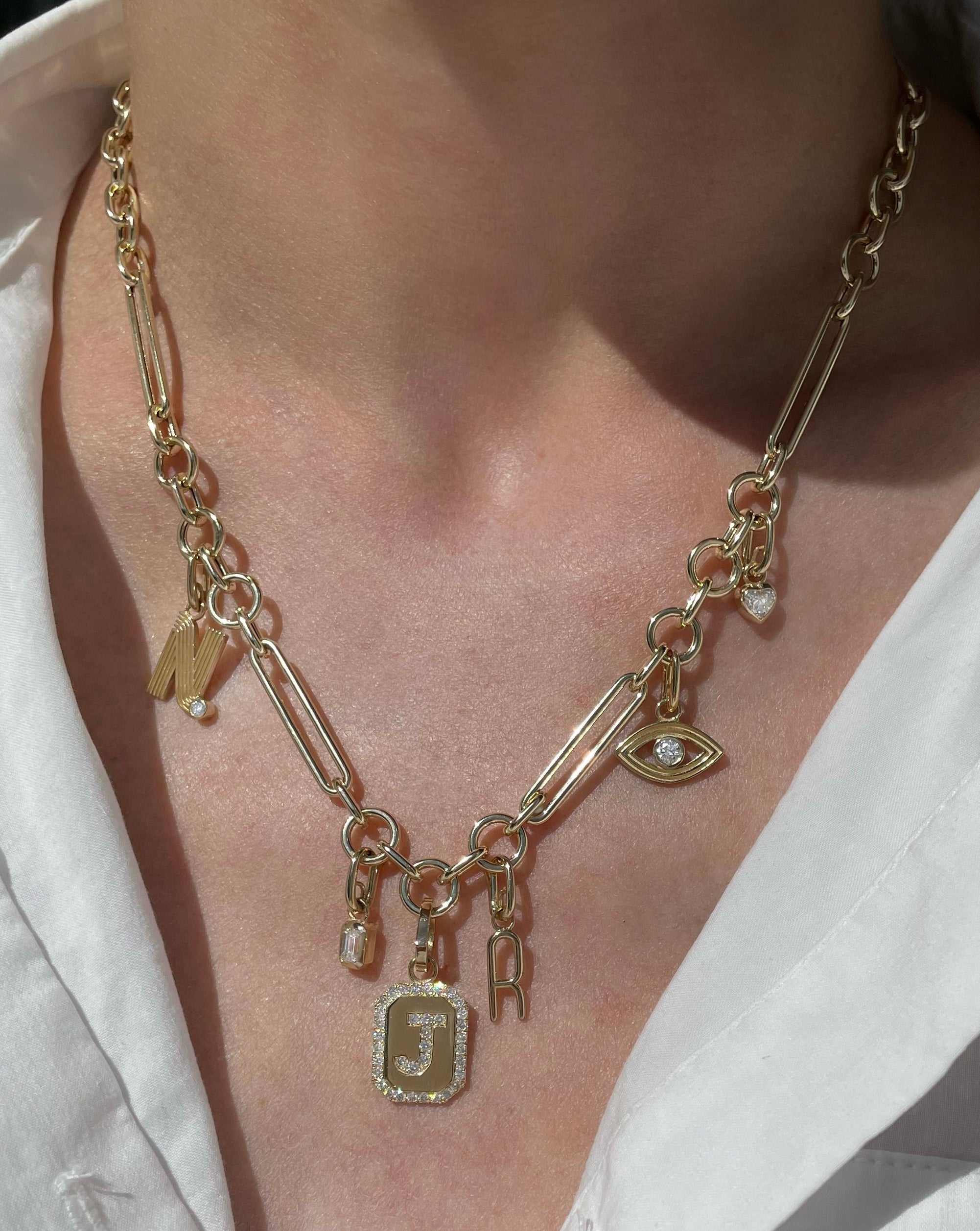 Bezel Set Diamond Drop Charm