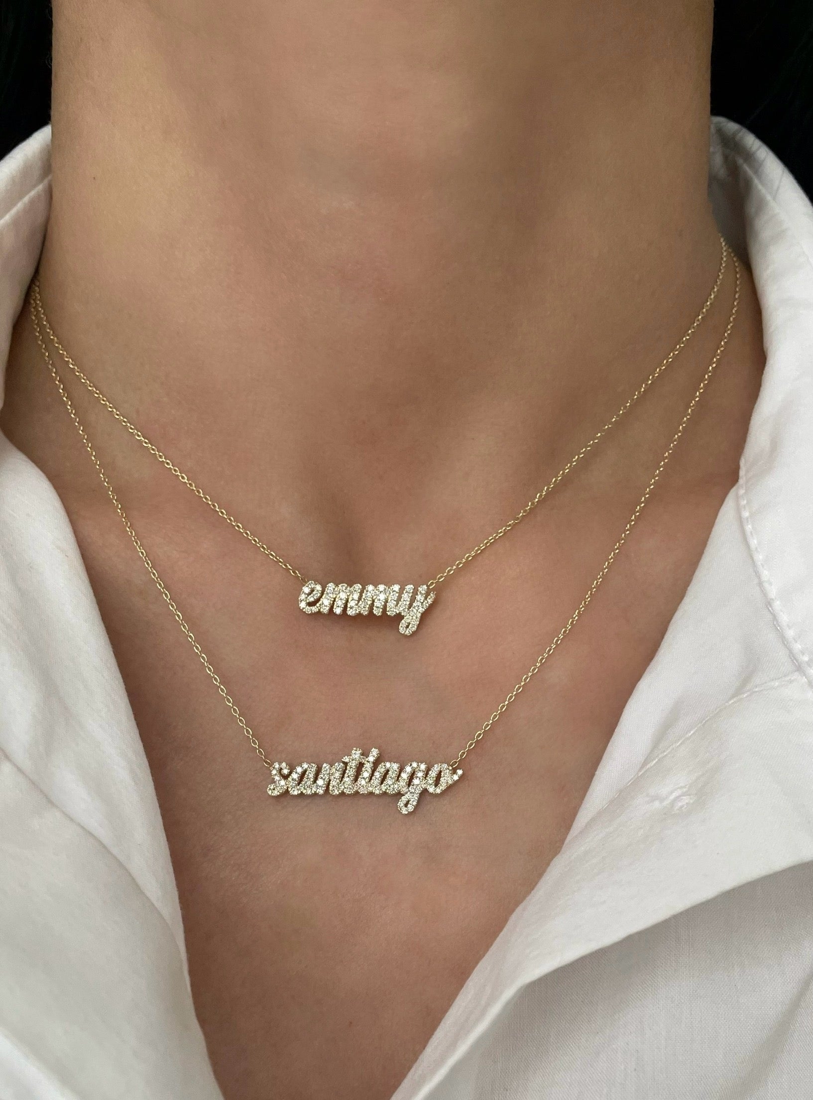 Small Script Diamond Name Necklace - font #2