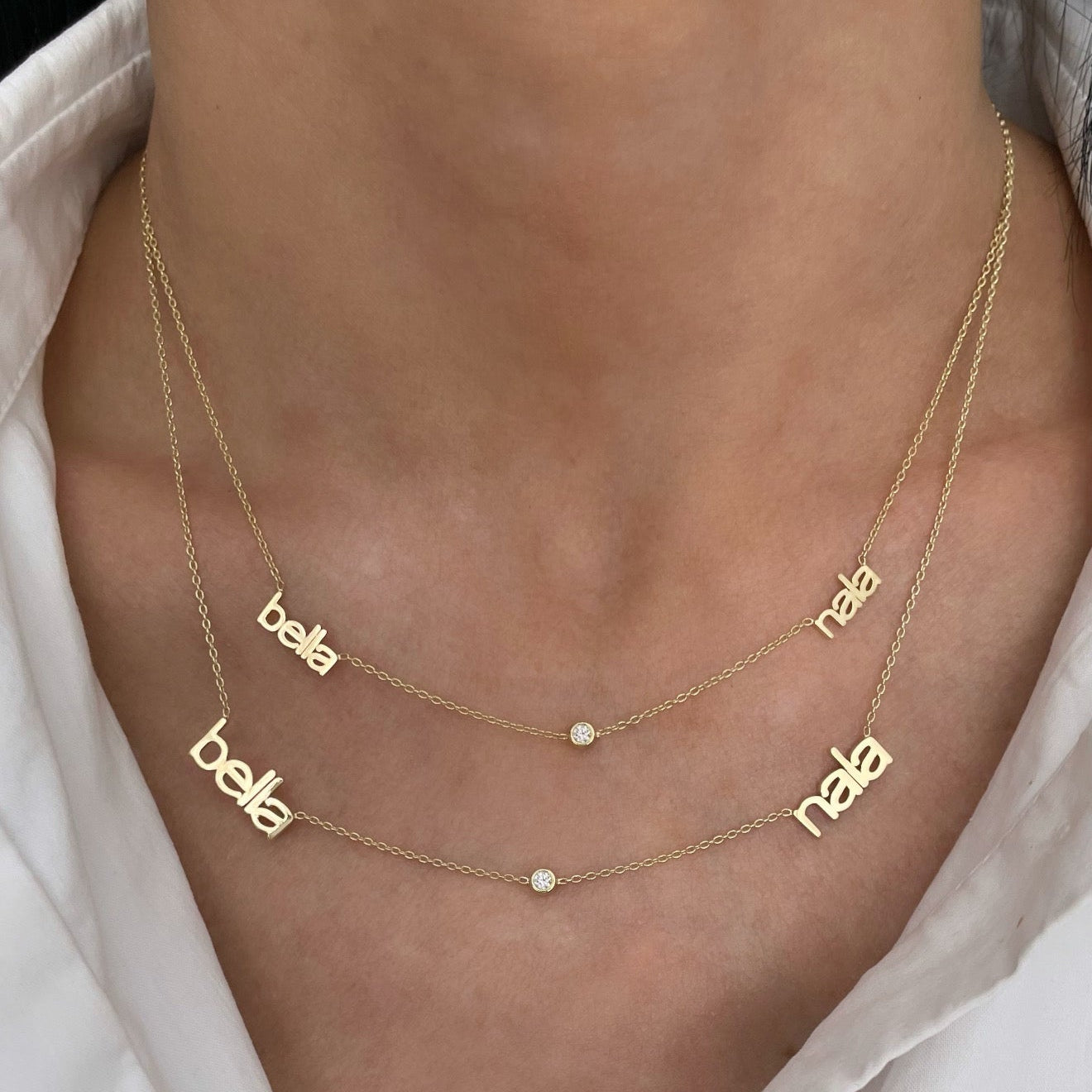 Mini Modern Slim Name Necklace