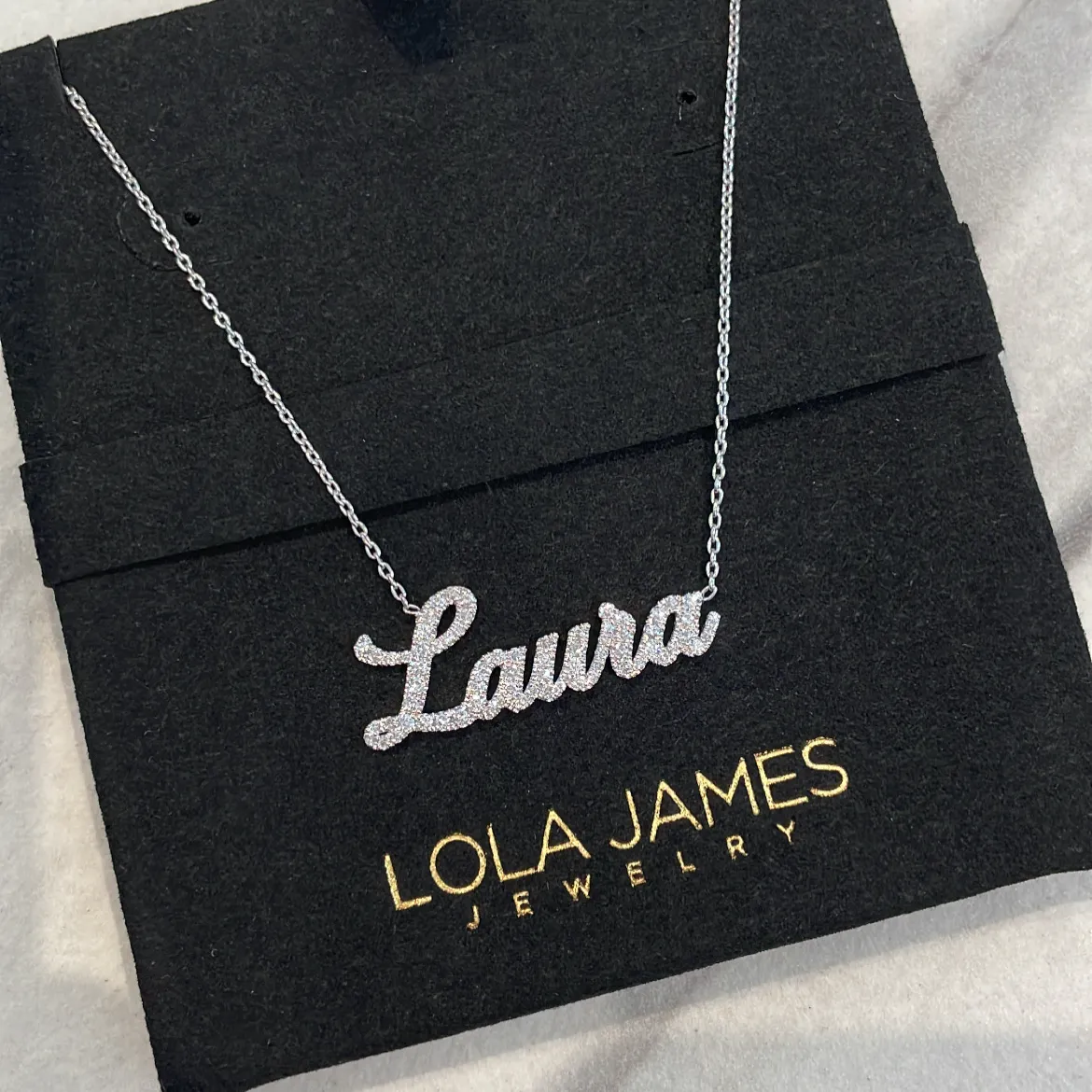 Large Script Diamond Name Necklace