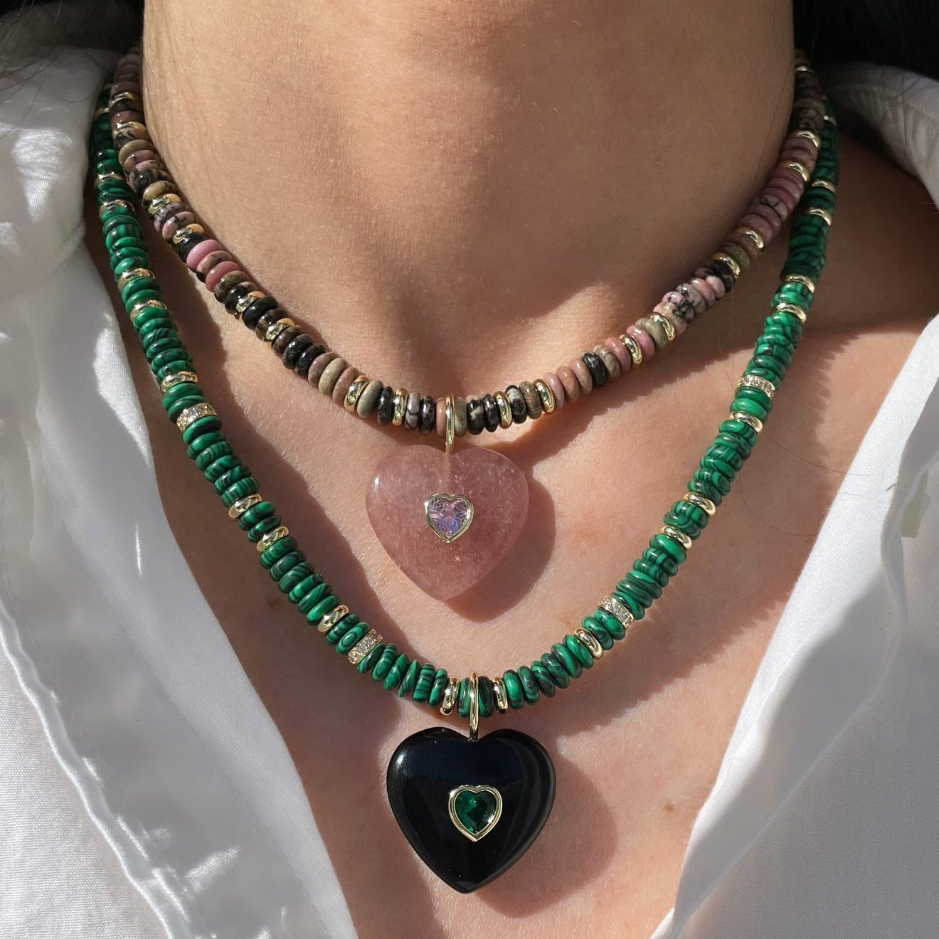 Pink and Brown Stone Necklace