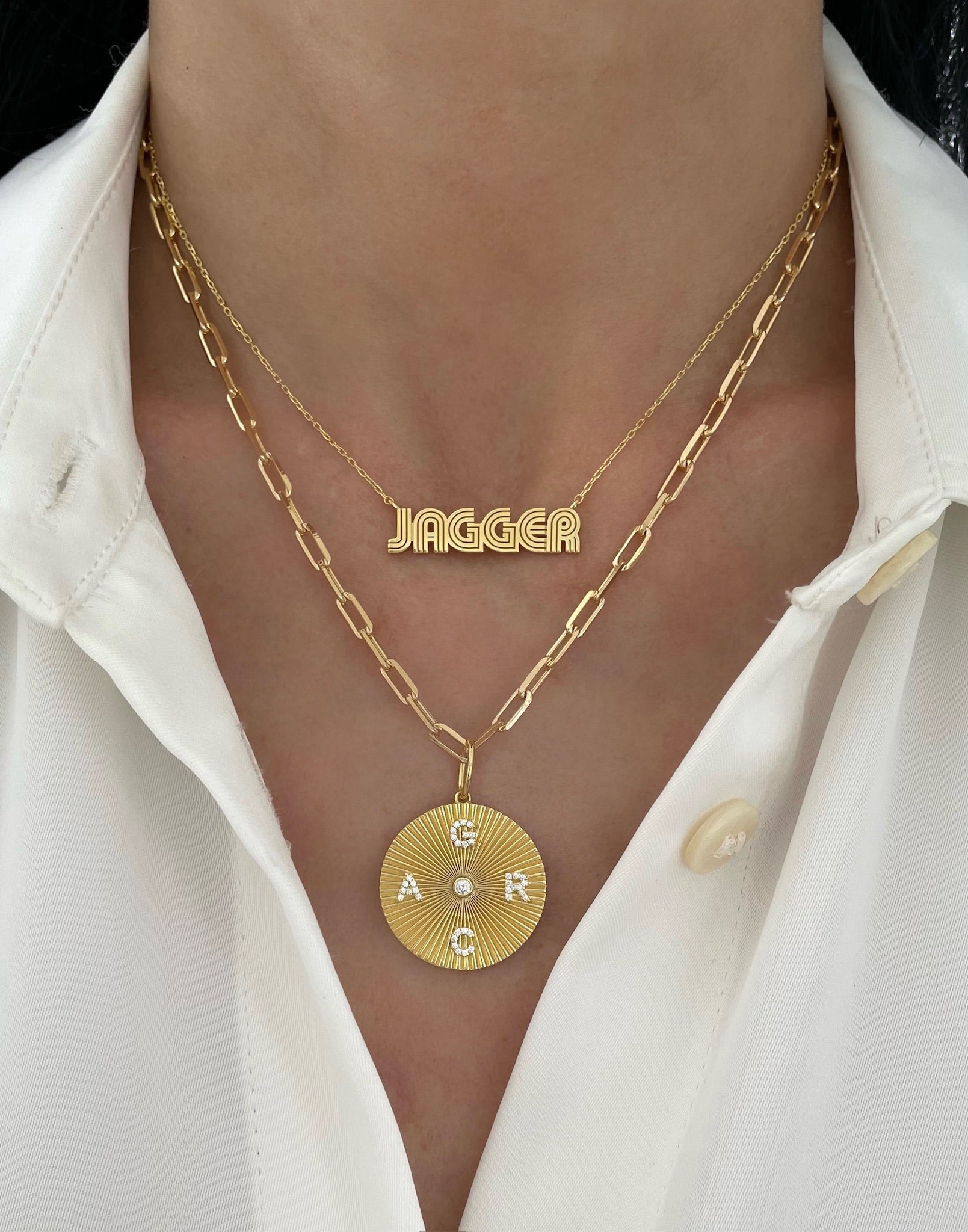 Large Medallion Charm - Gold Plated