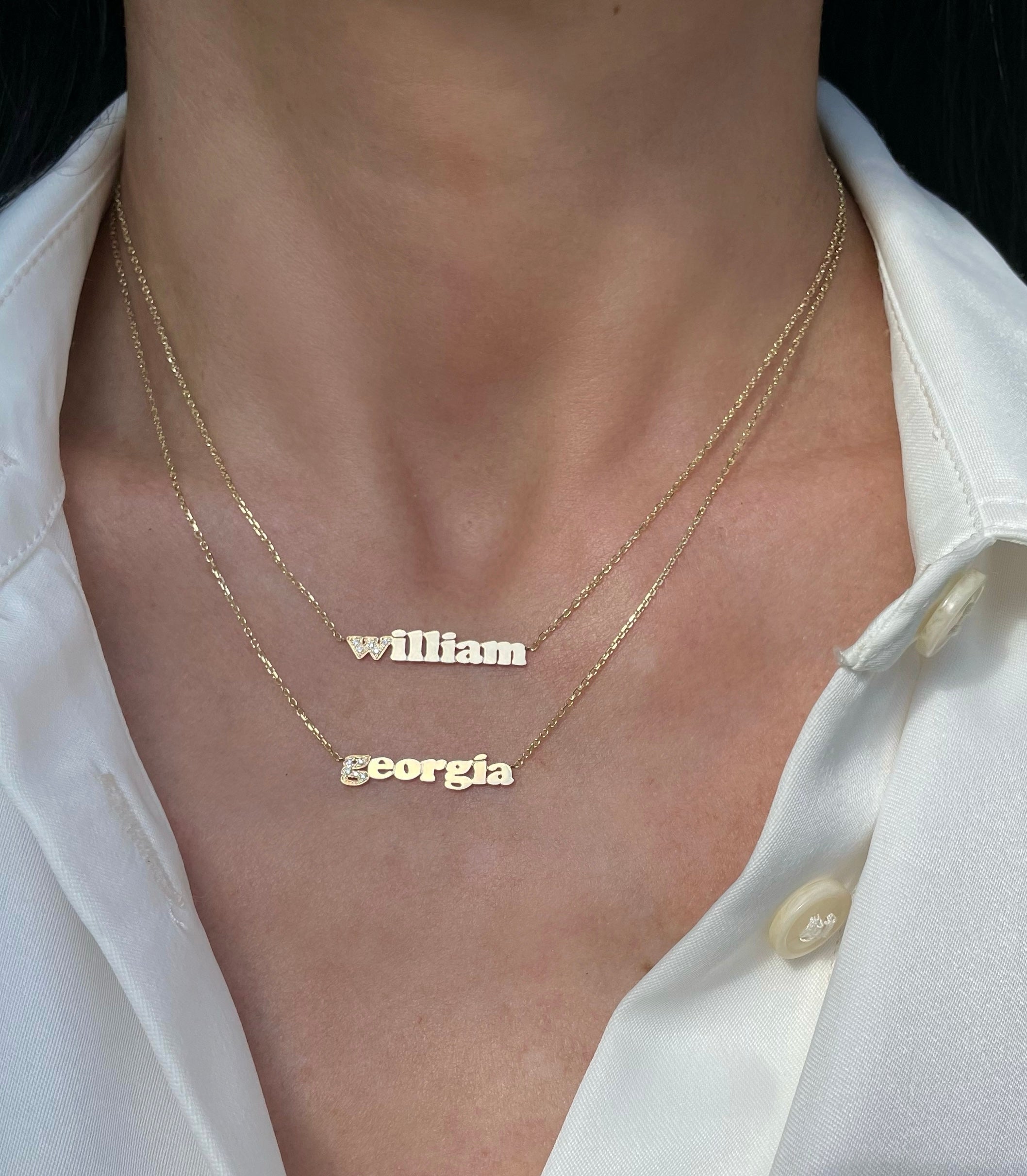 Mini Me - First Letter in Diamonds