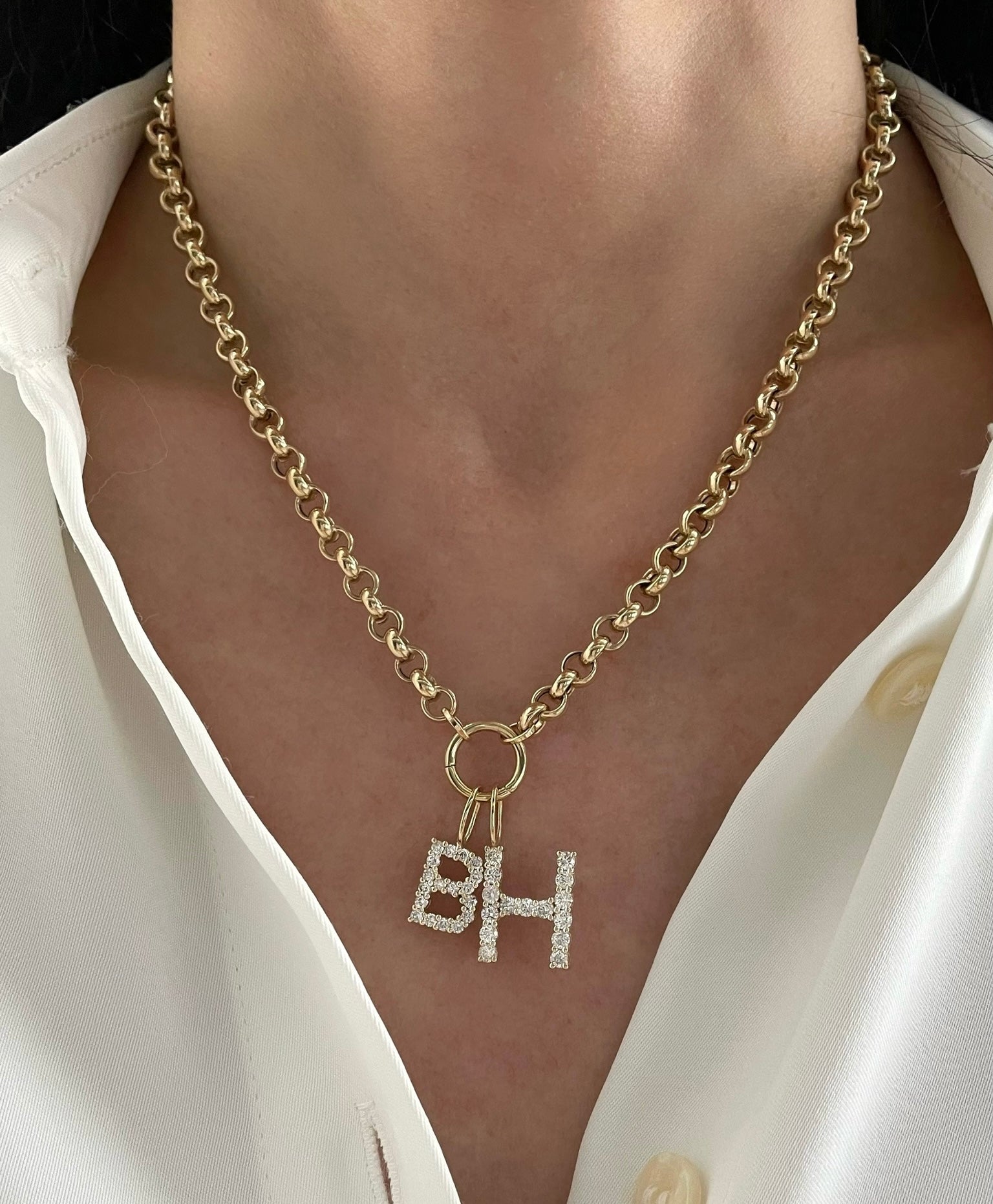 Medium Diamond Initial Charm