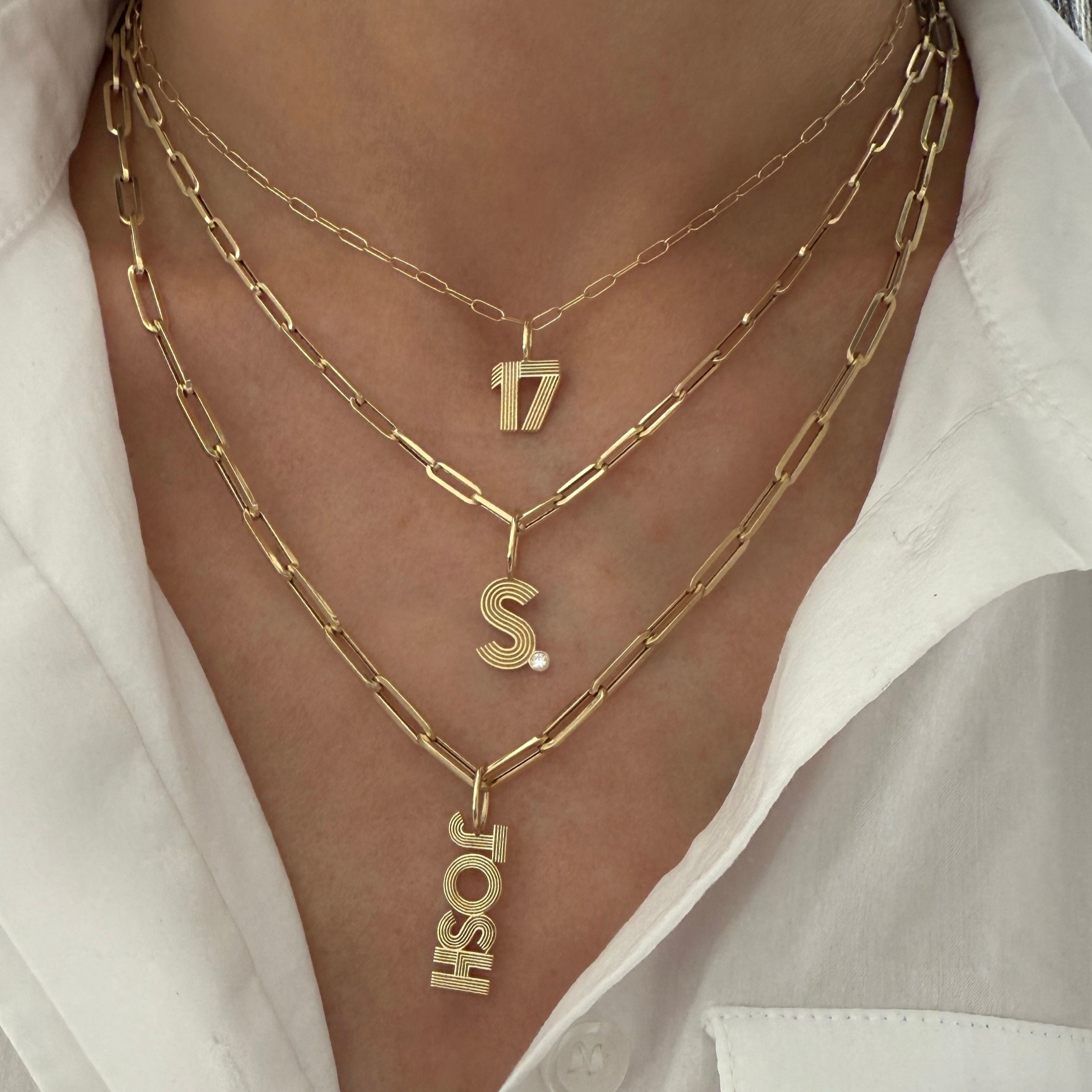 Small Retro Fluted Number Charm