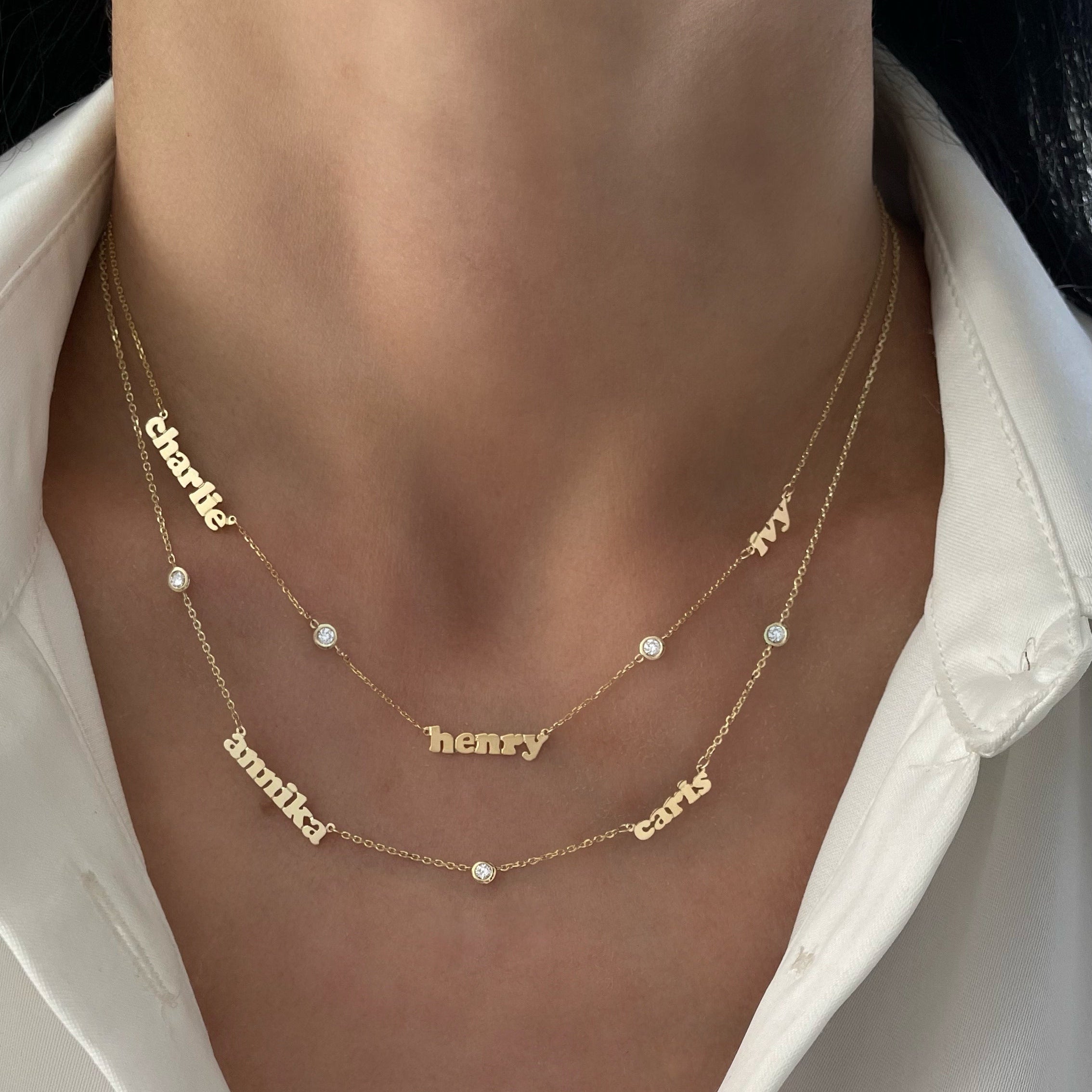 Mini Me Multi Name With Diamonds