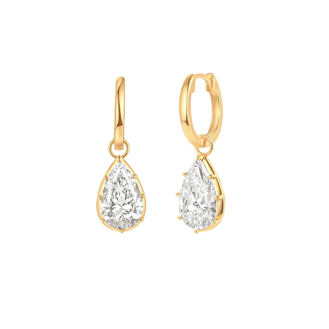 Lab Diamond Pear Drop Earrings