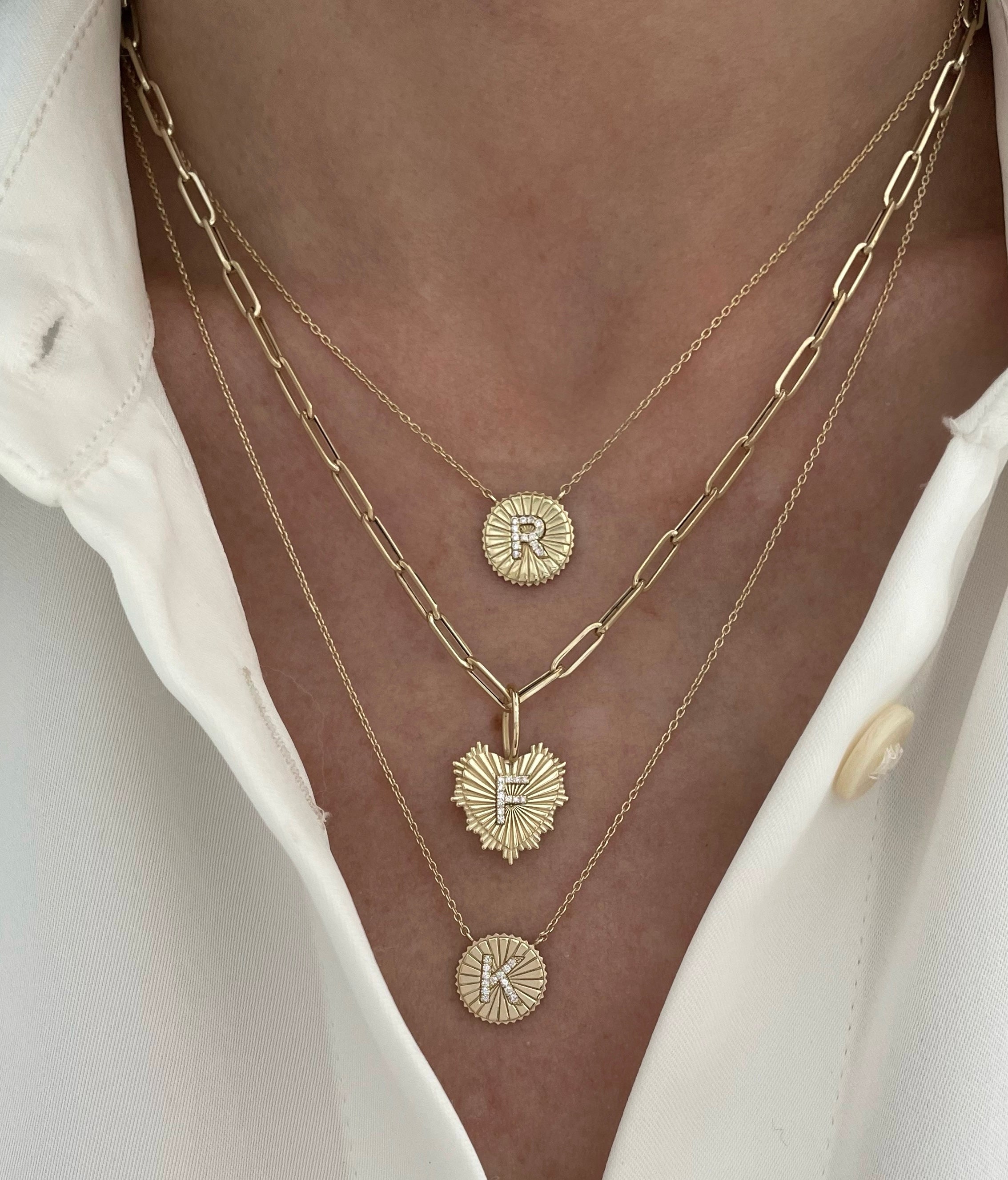 Starburst Diamond Letter Necklace