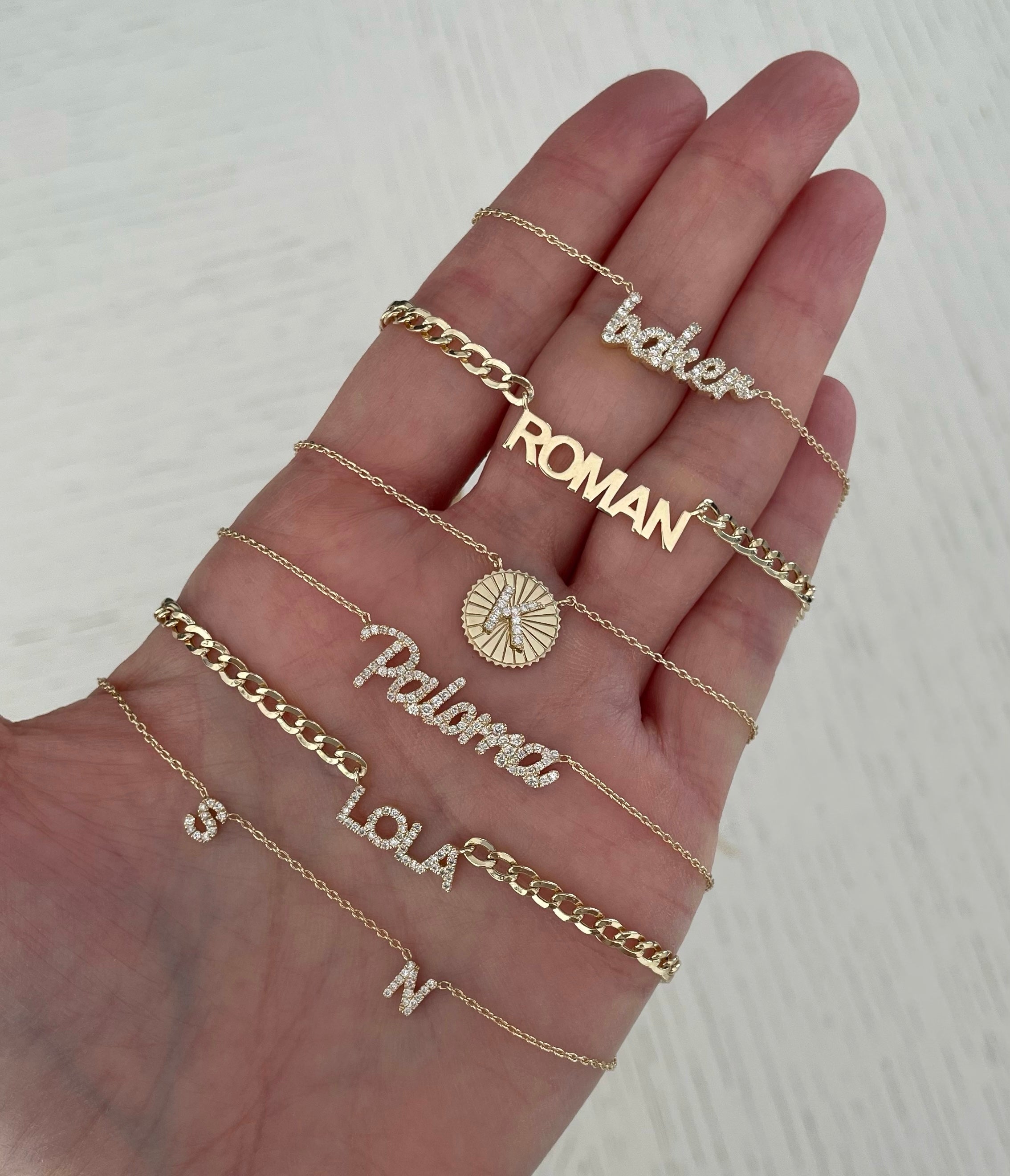 Small Cuban Link All Gold Name Necklace