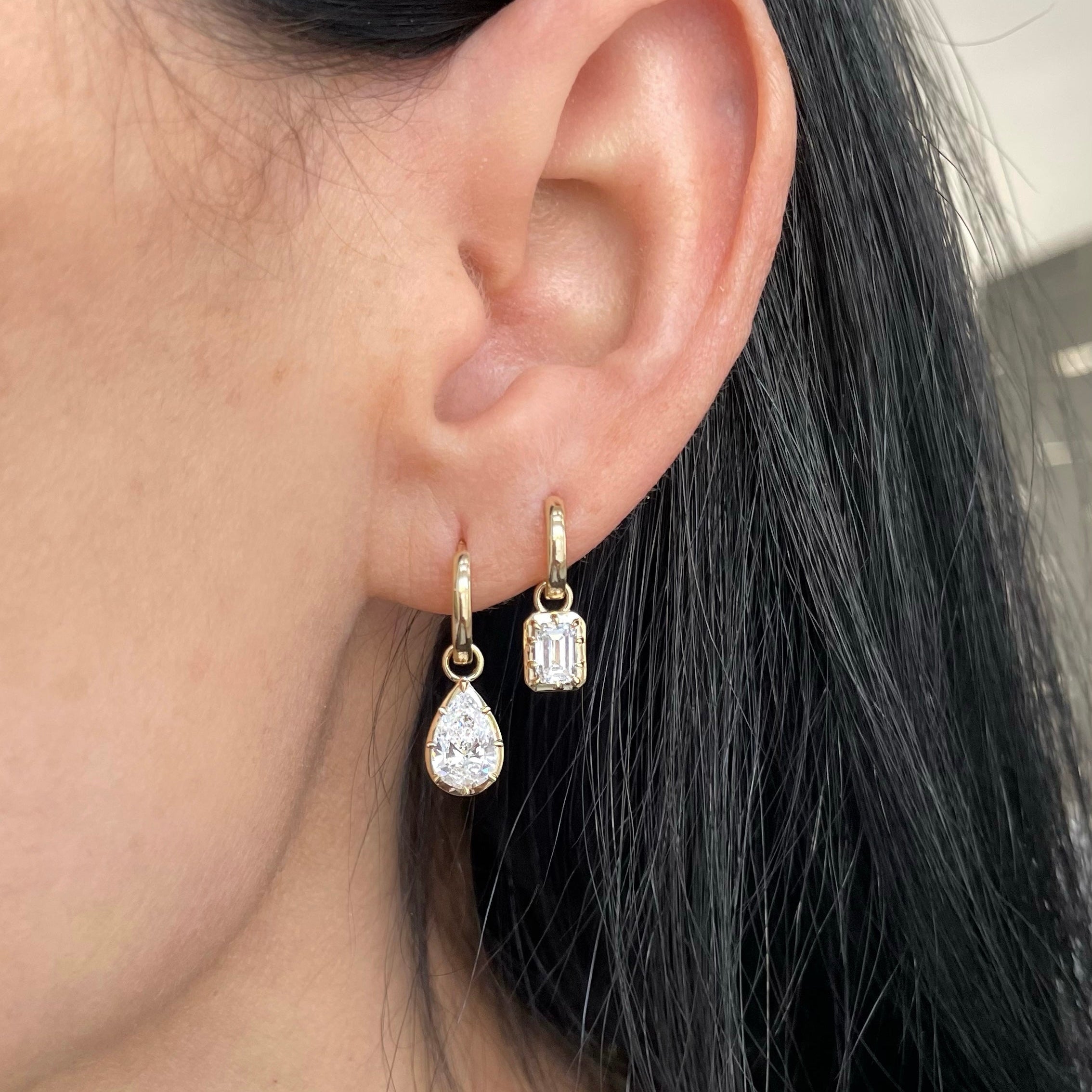 Lab Diamond Pear Drop Earrings