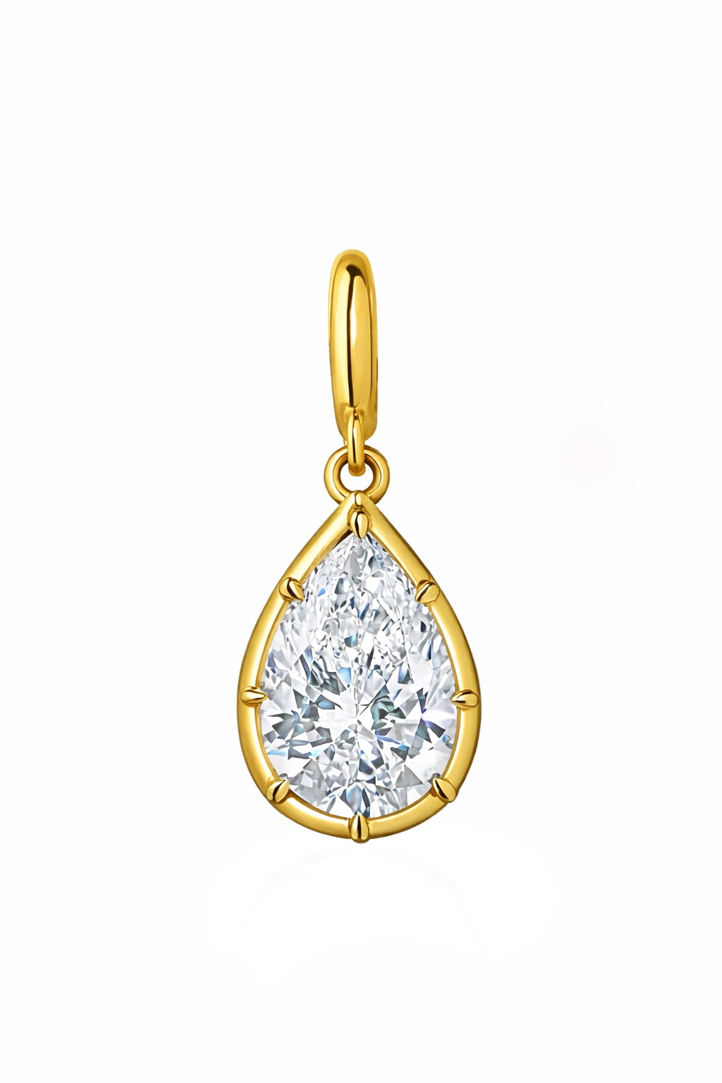 Georgian Lab Pear Diamond Charm