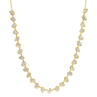 Multi Shaped Lab Diamond Tennis Necklace