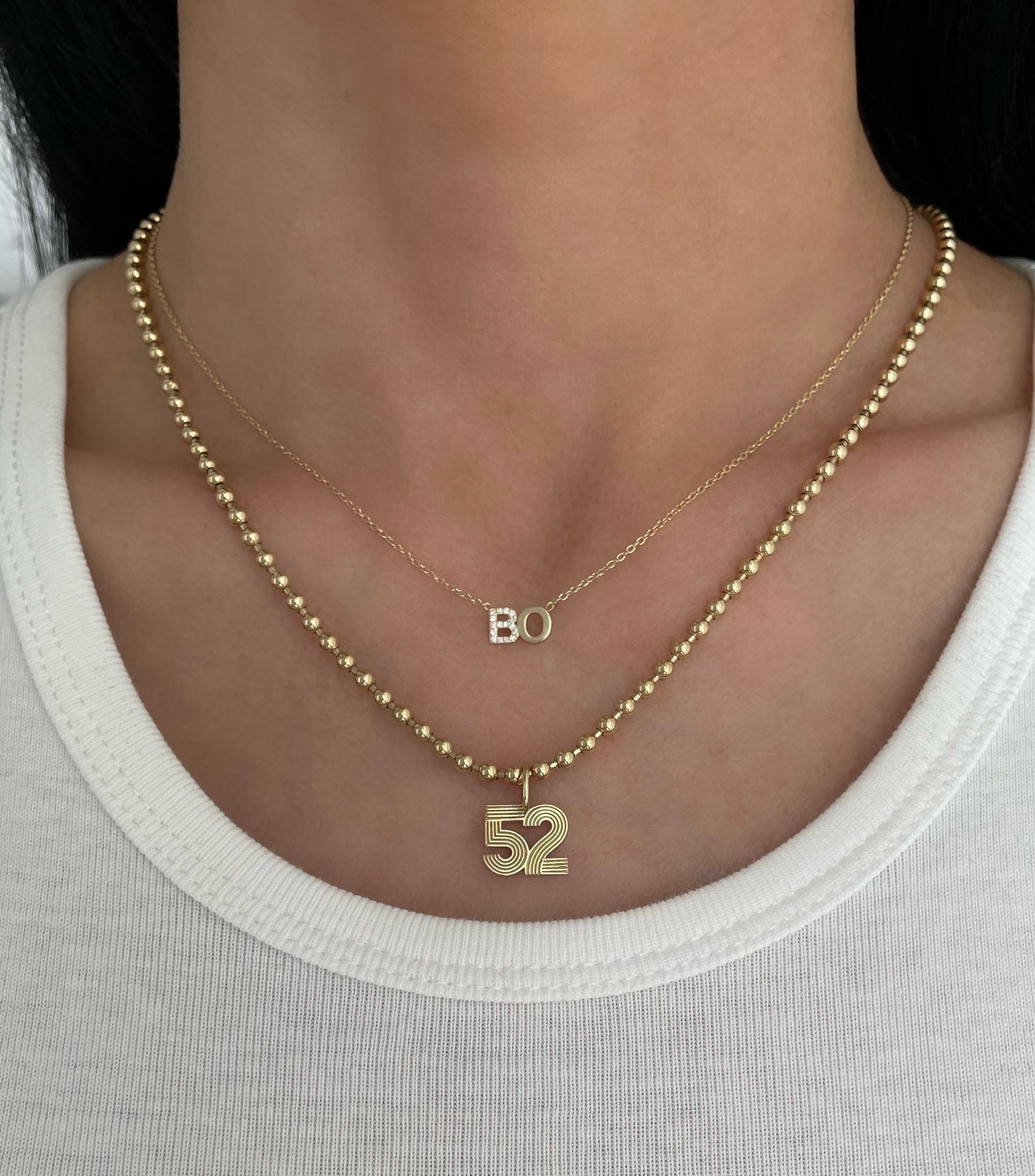 First Letter Diamond Uppercase Name Necklace