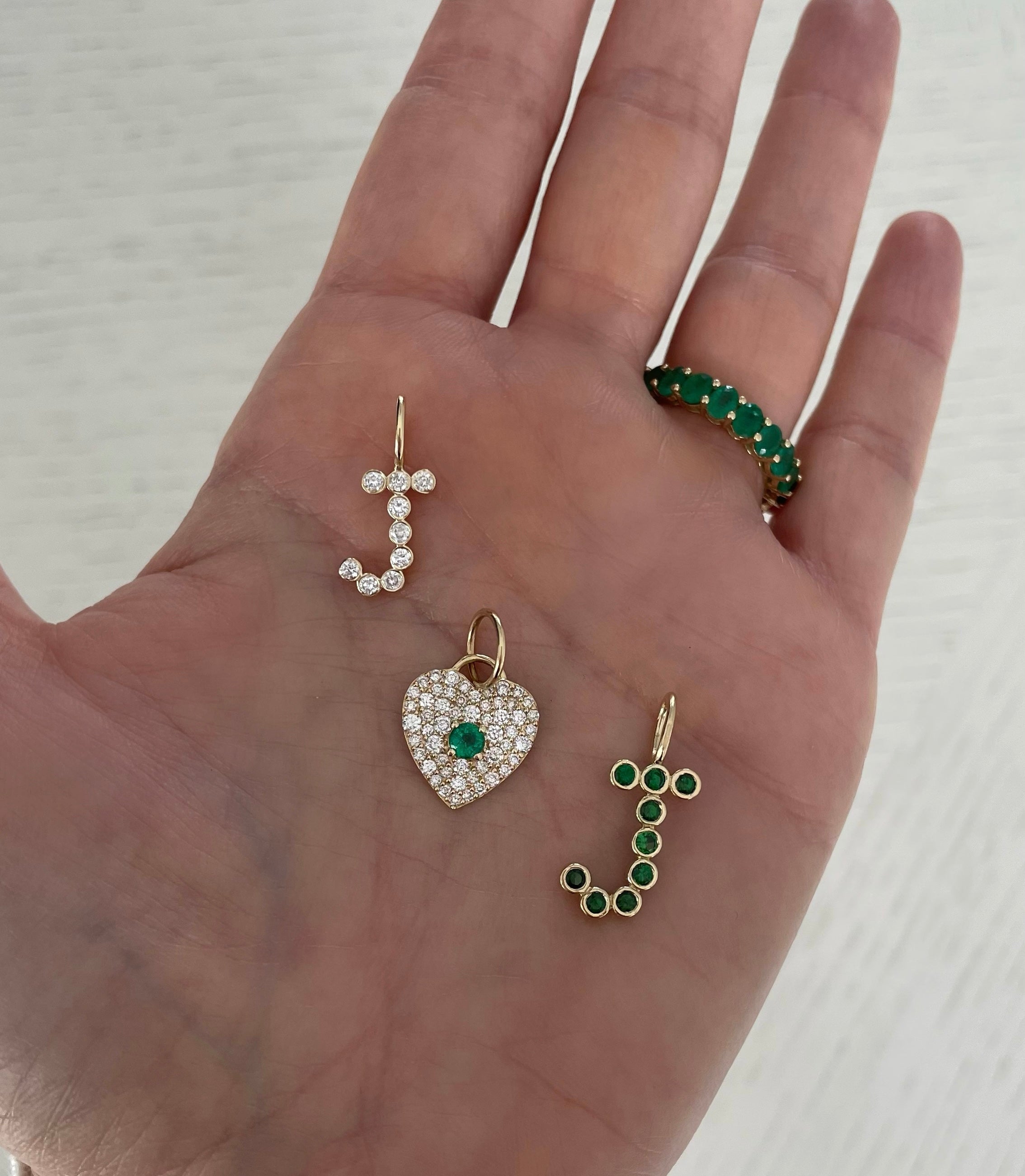 Small Bezel Set Diamond Initial Charm