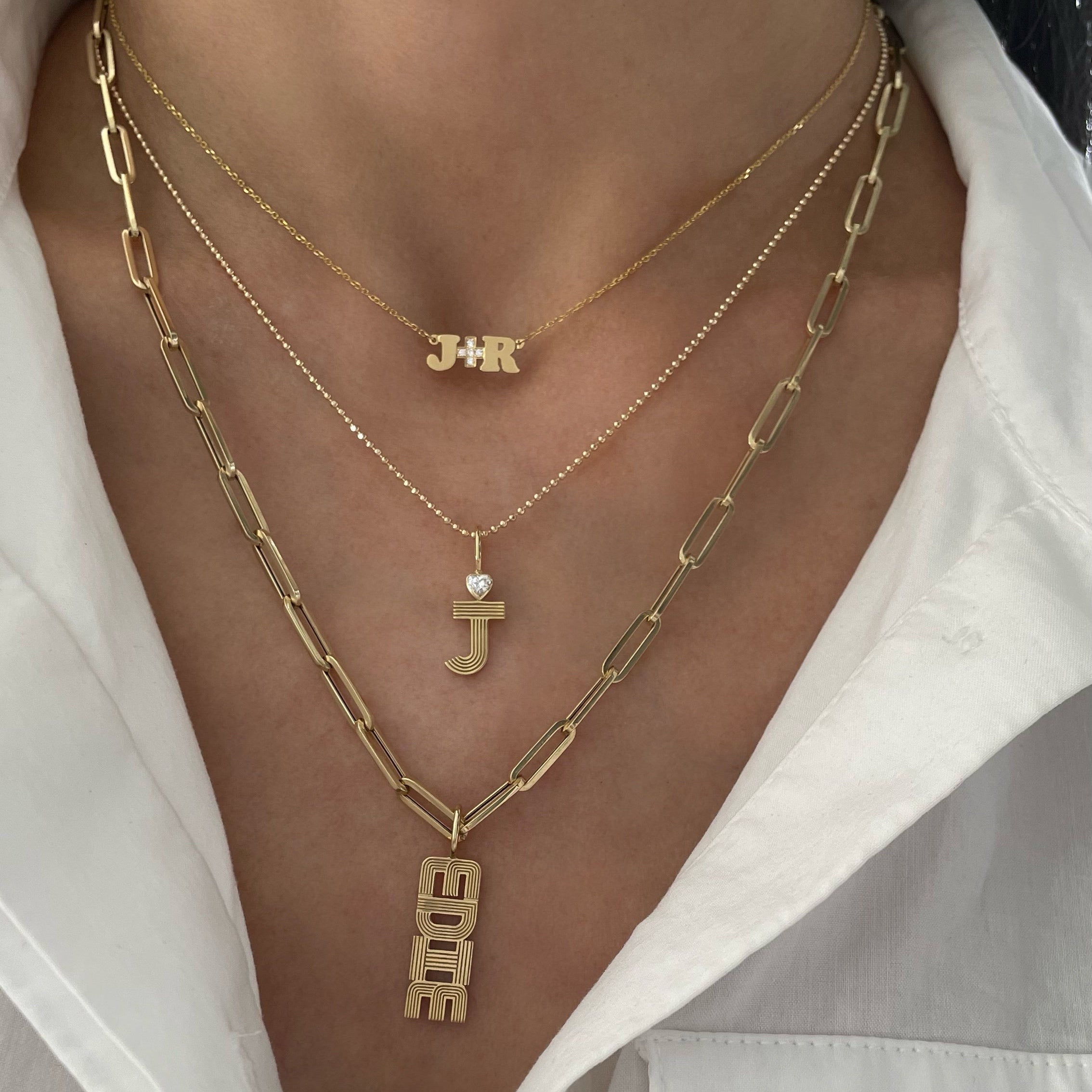 Retro Fluted Name/Word Charm