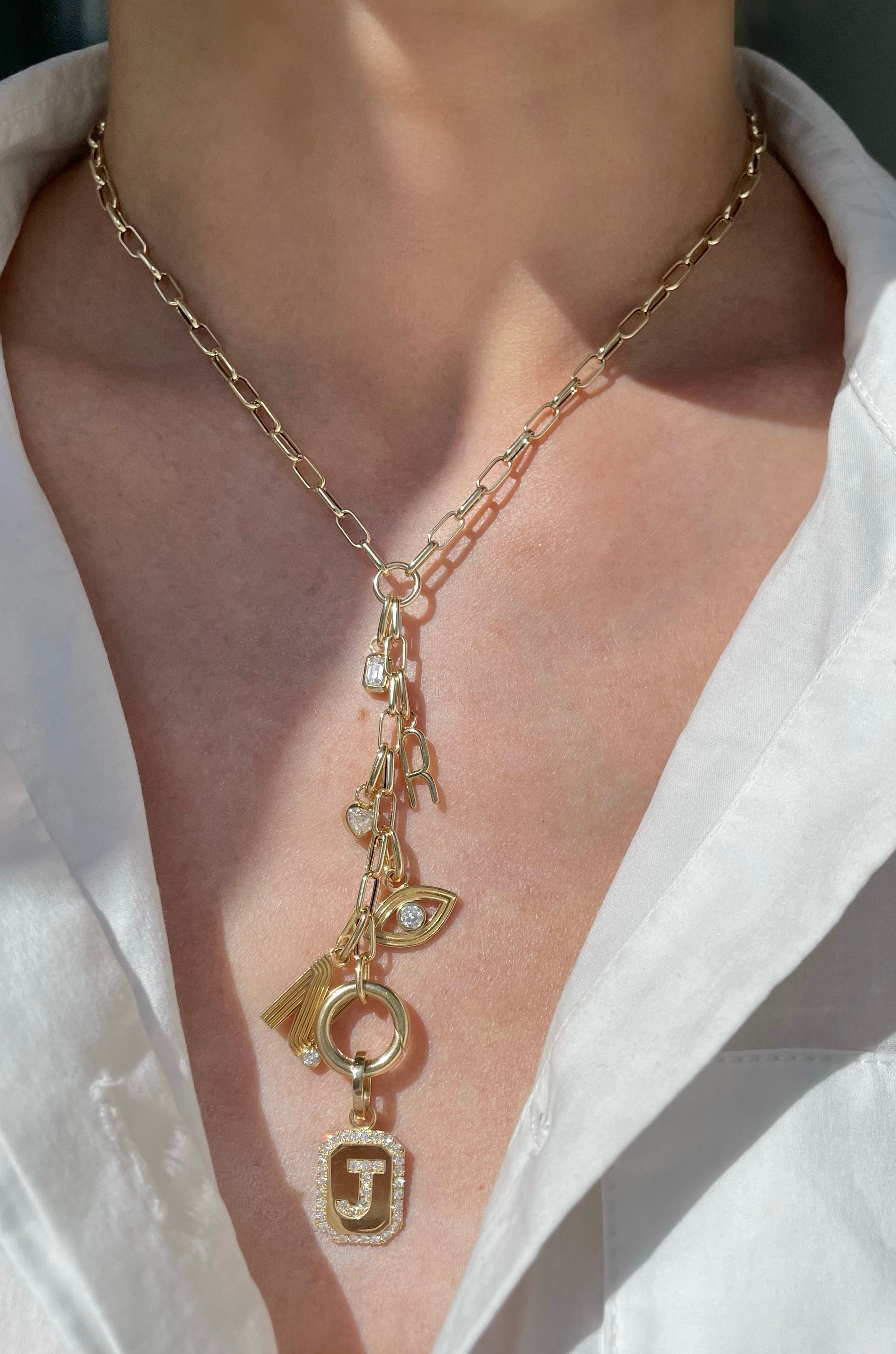 Bezel Set Diamond Drop Charm