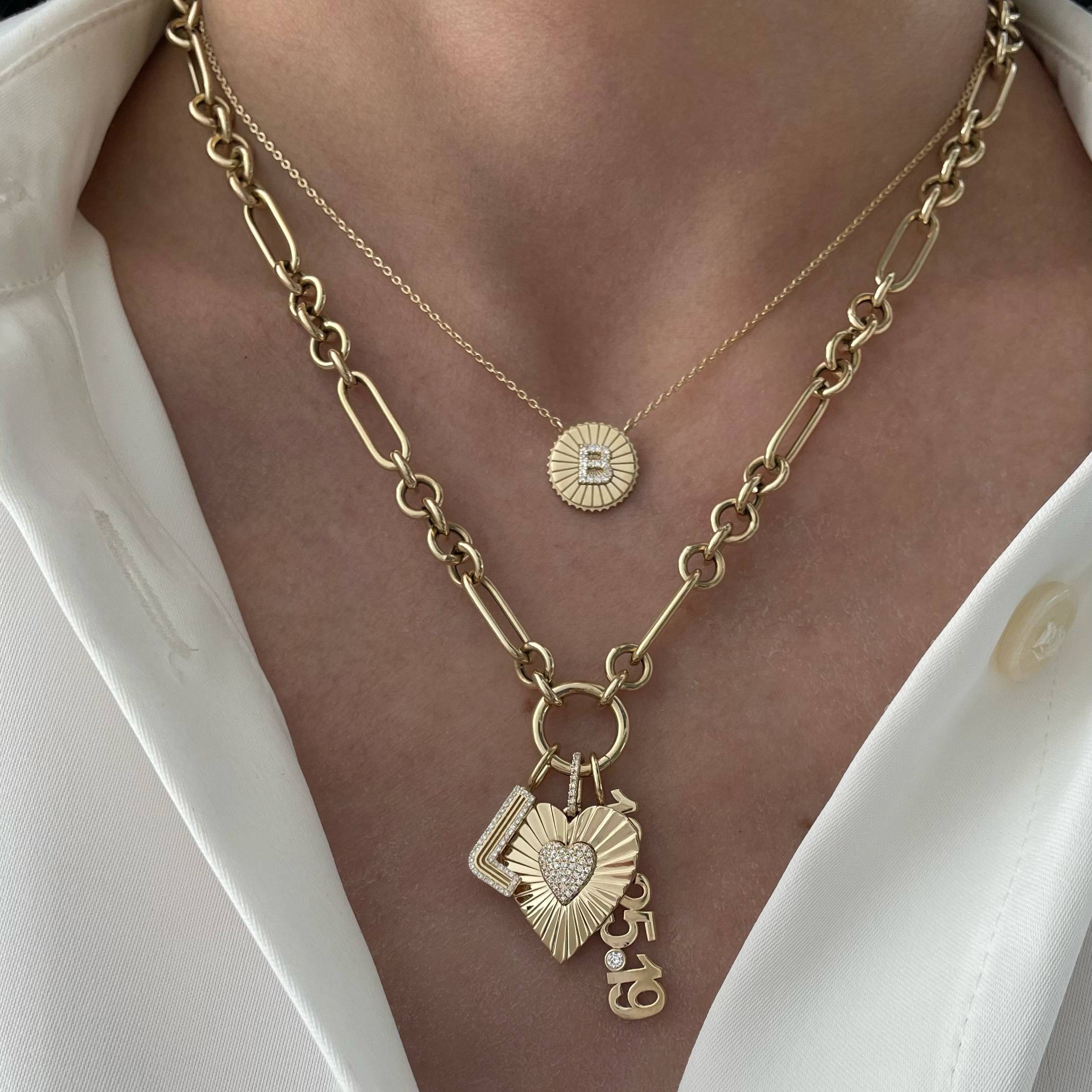 Starburst Diamond Letter Necklace