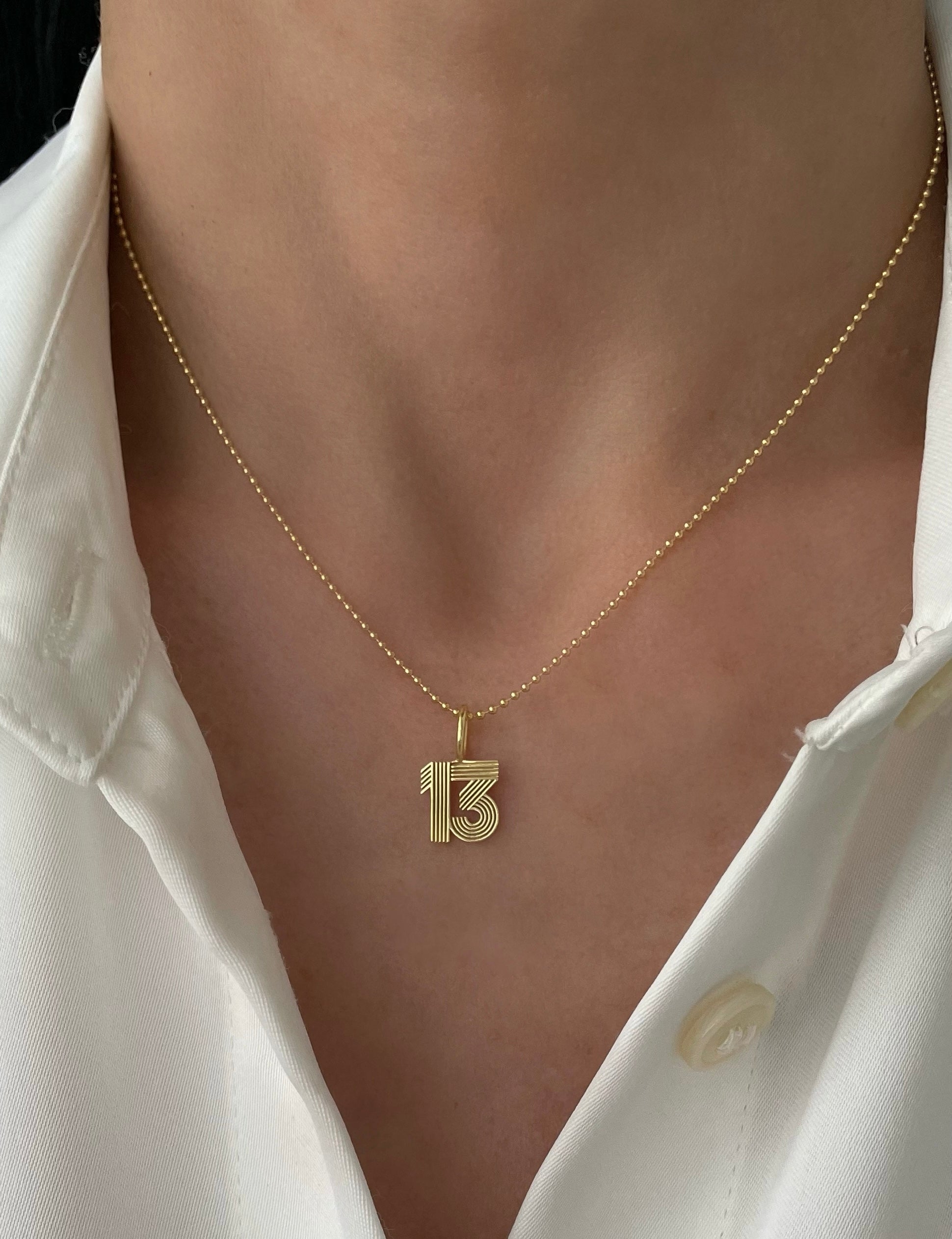 Small Retro Fluted Number Charm