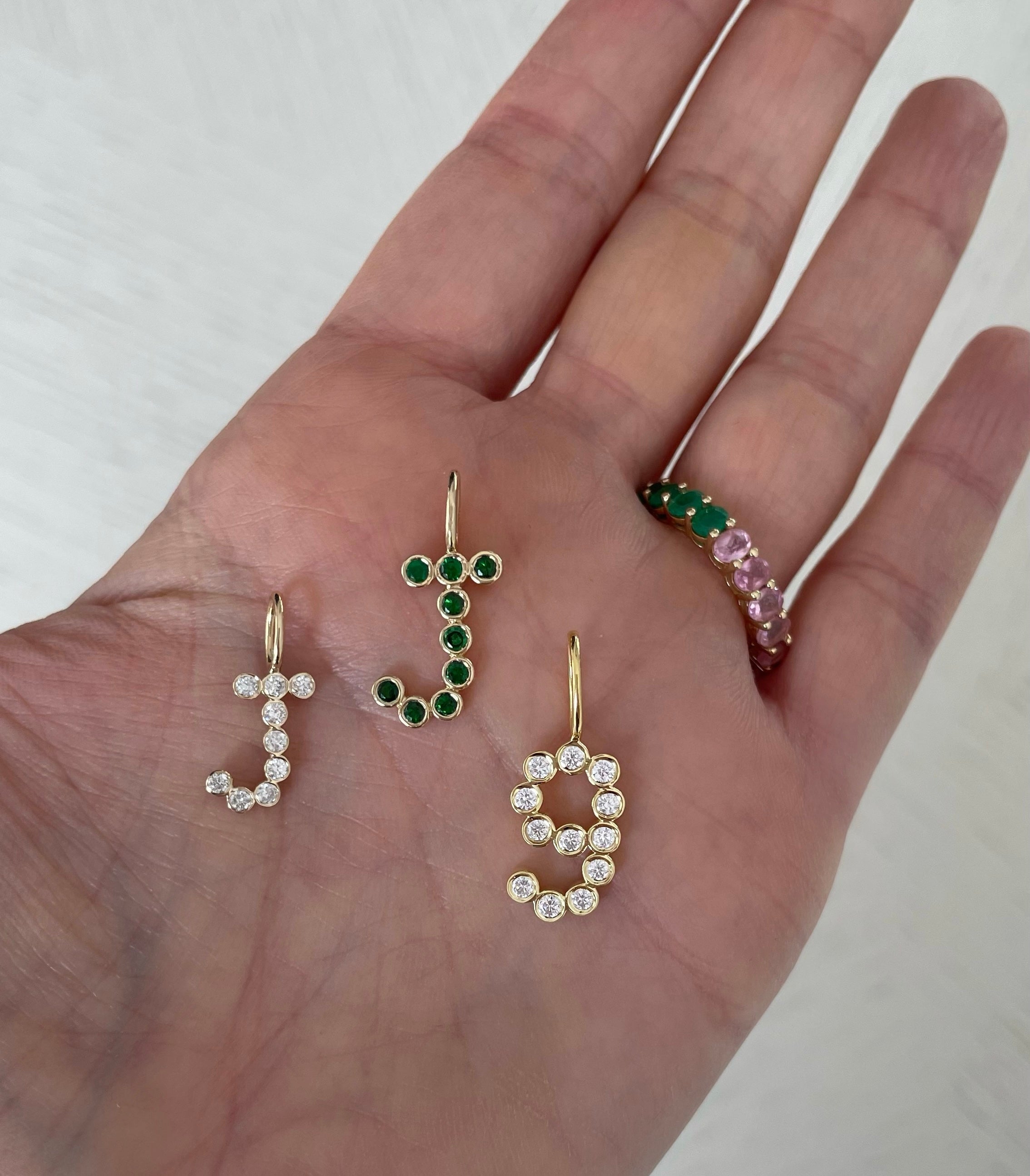 Bezel Set Diamond Number Charm