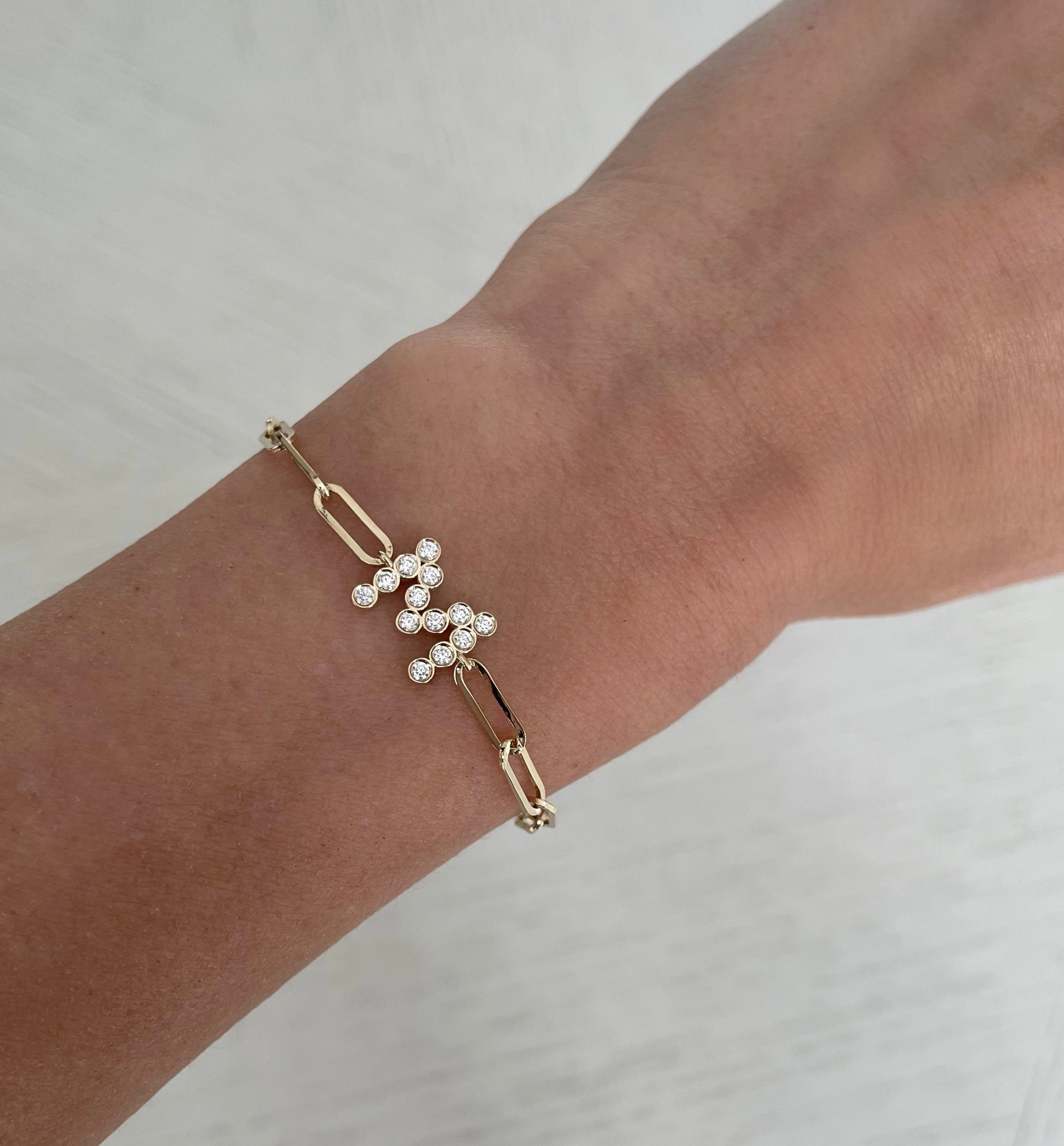 Bezel Set Diamond Initial/Number Bracelet