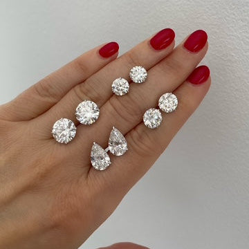 Lab Pear Diamond Studs