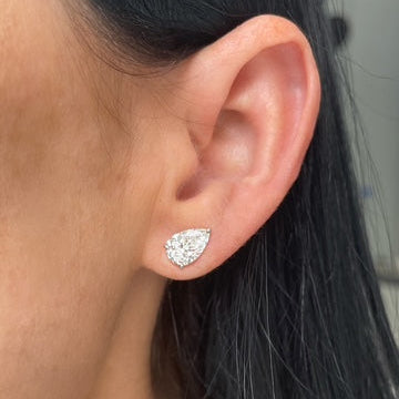 Lab Pear Diamond Studs