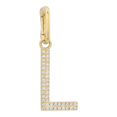 Double Row Pave Letter Charm