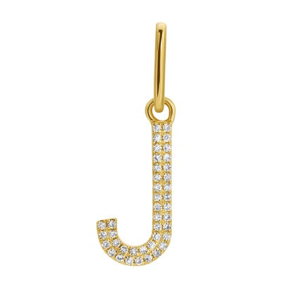 Double Row Pave Letter Charm