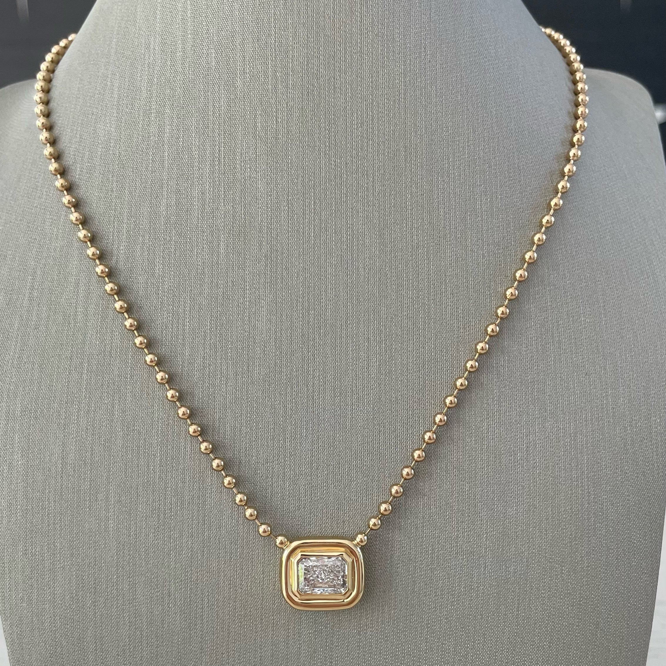 Radiant Lab Diamond Pendant Necklace