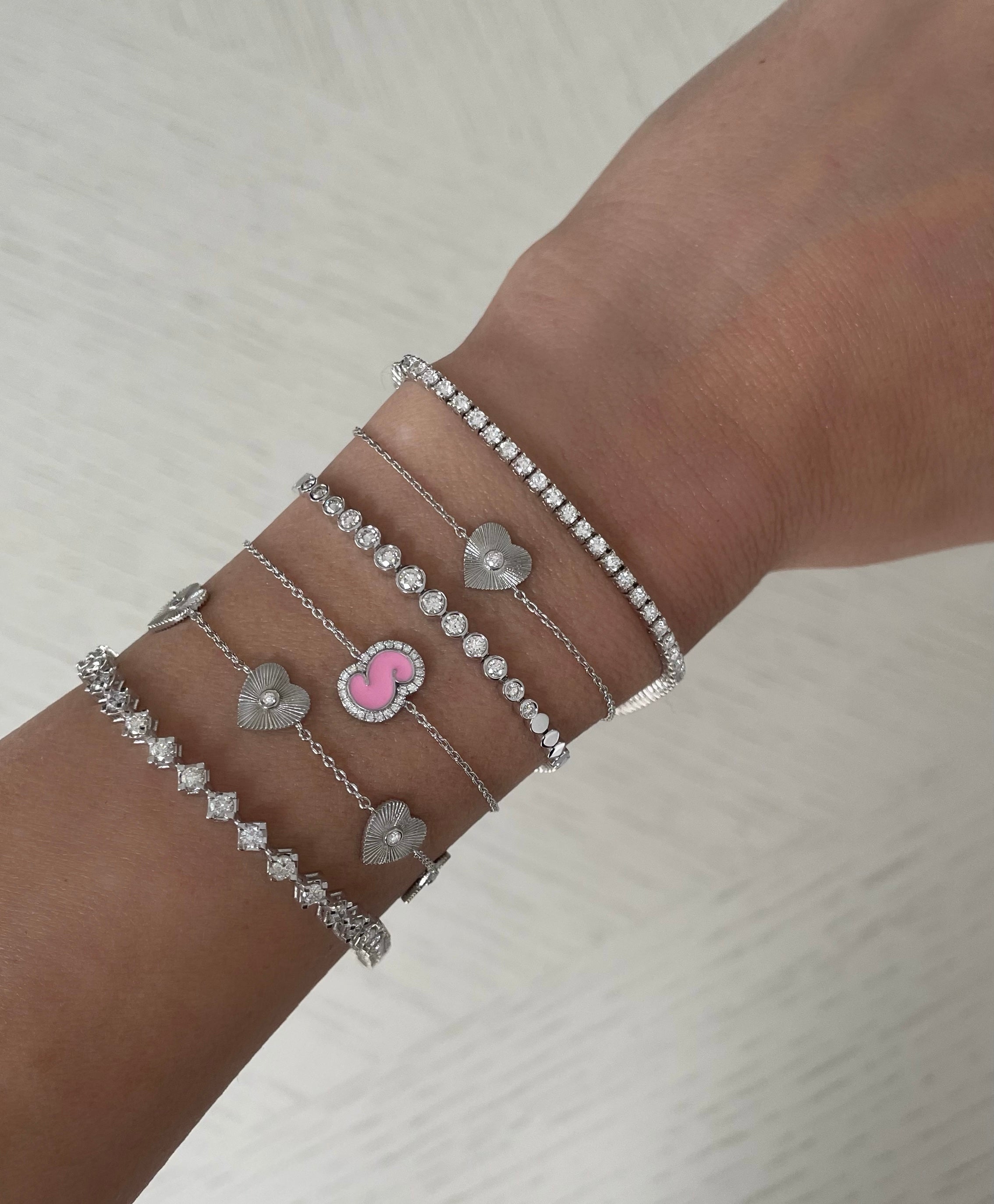 Fluted Heart Bracelet