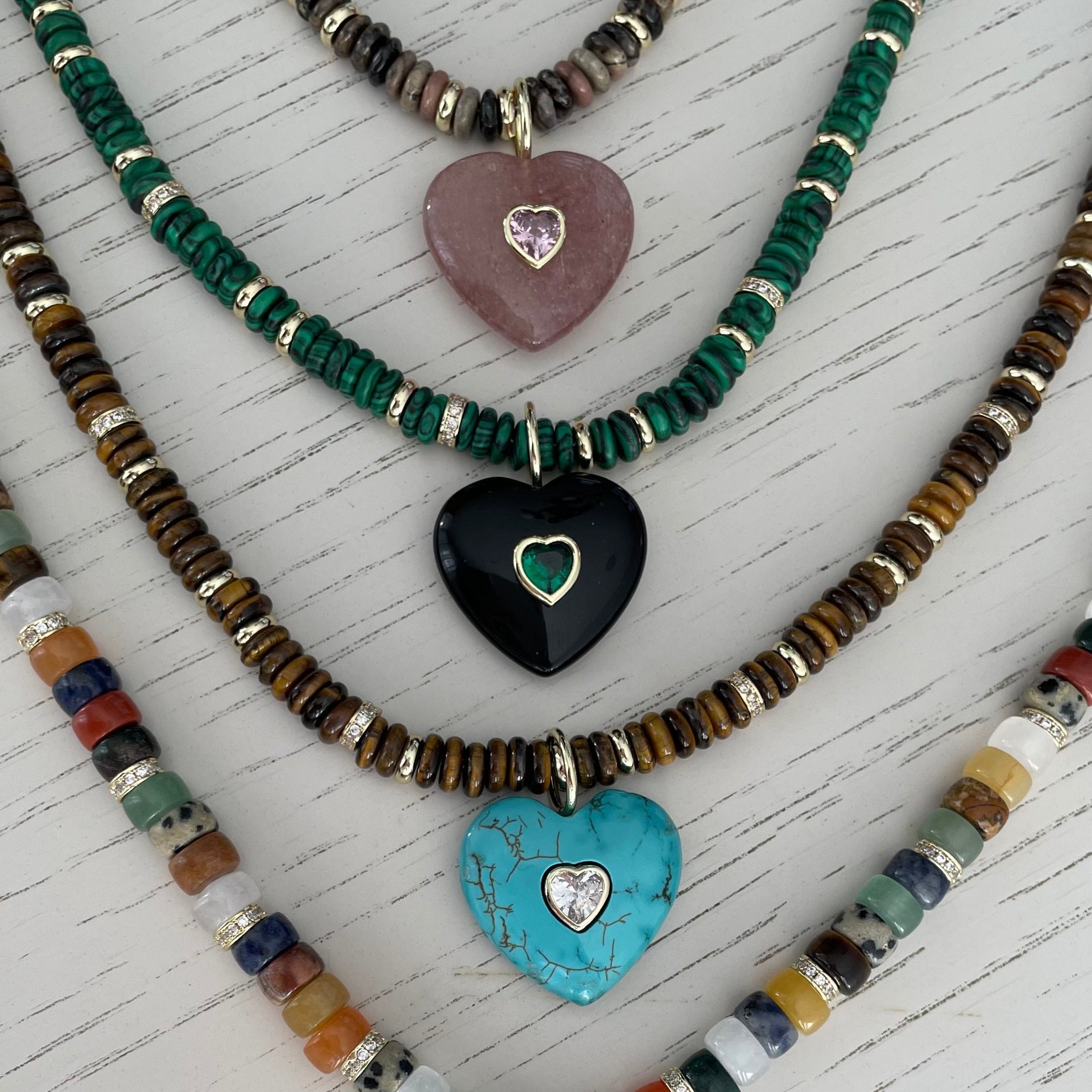 Pink and Brown Stone Necklace