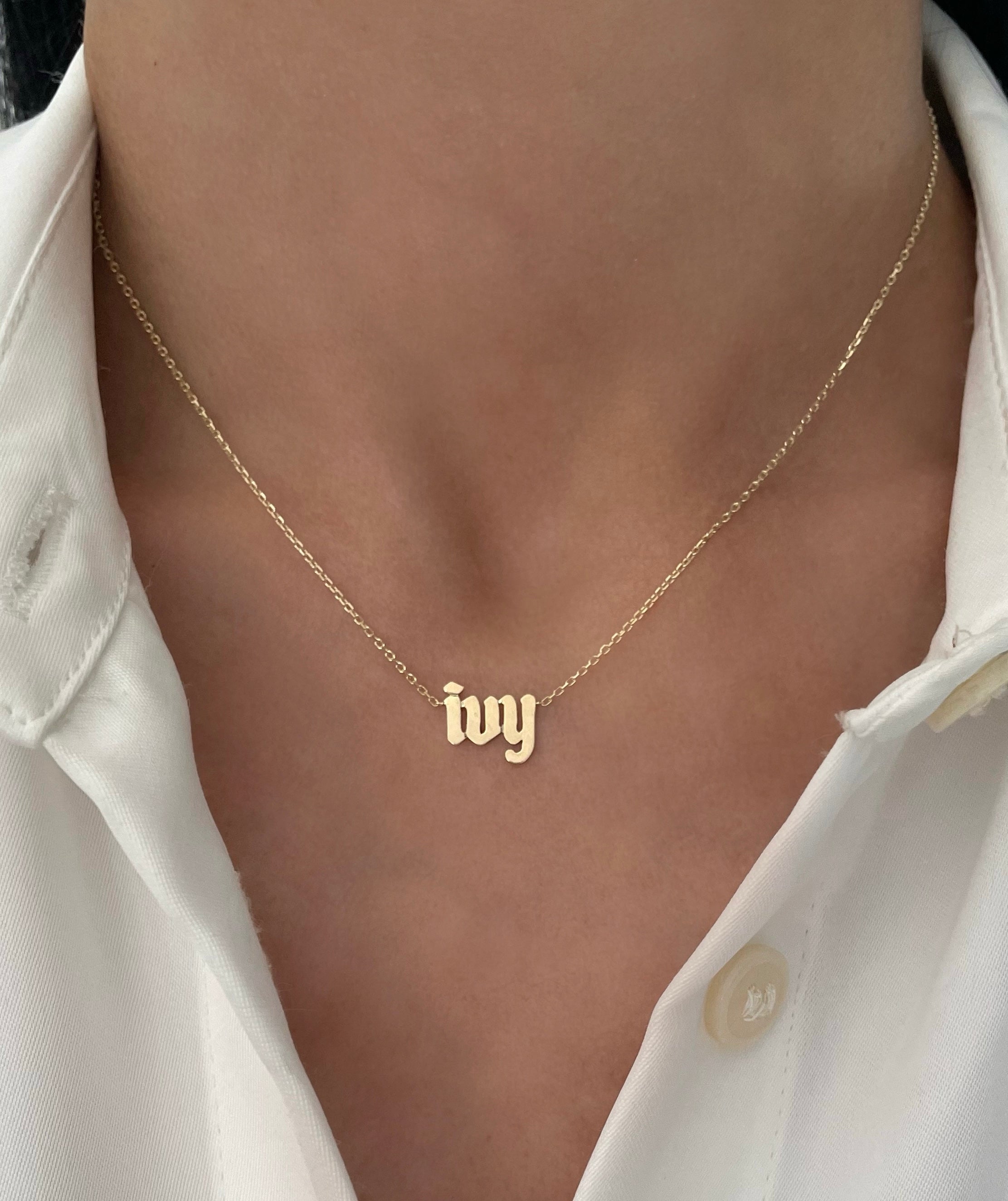 Modern Gothic Name Necklace